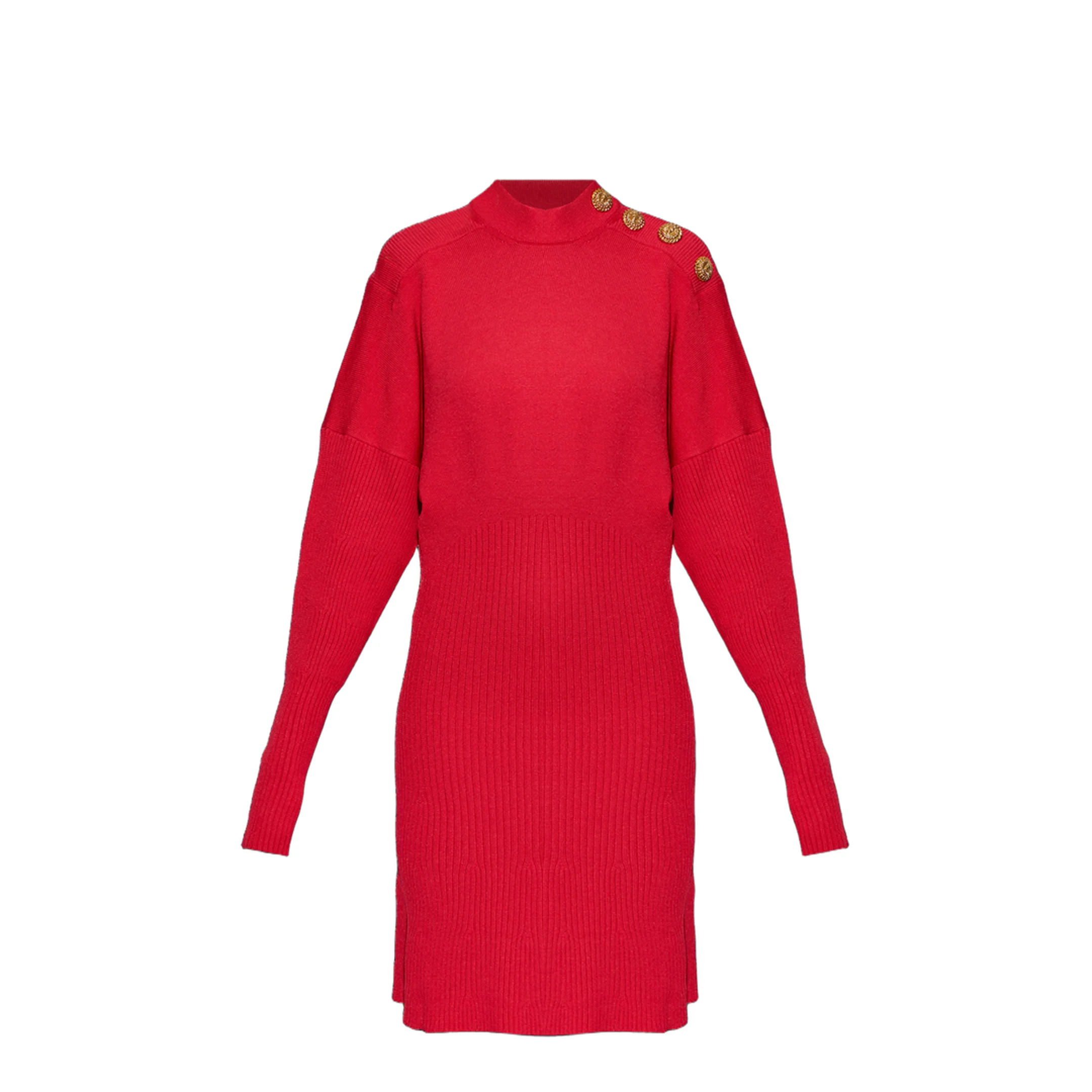 Short Flared Knit Dress Pink - Image 2