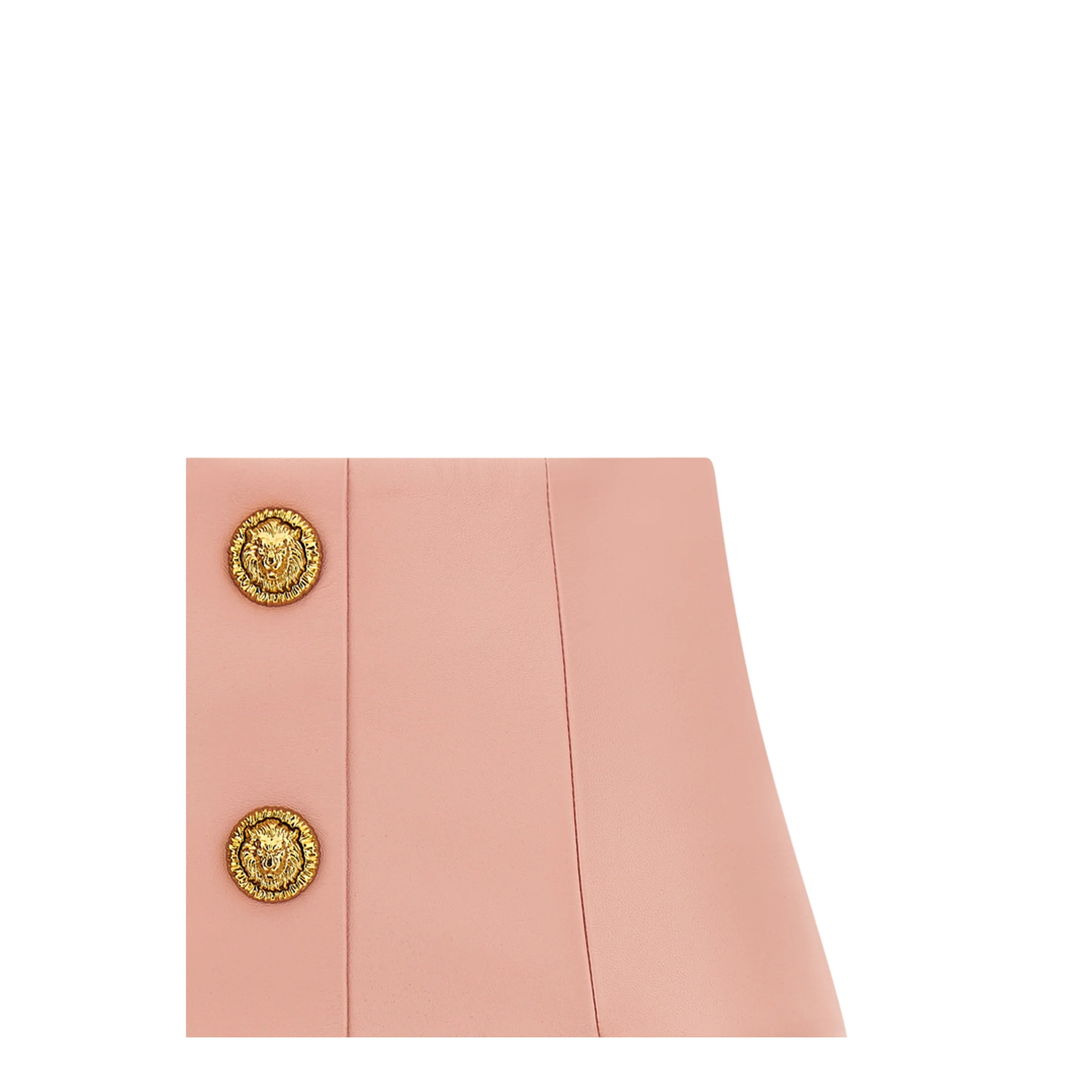 Short Lambskin Skirt with Buttons - Image 4