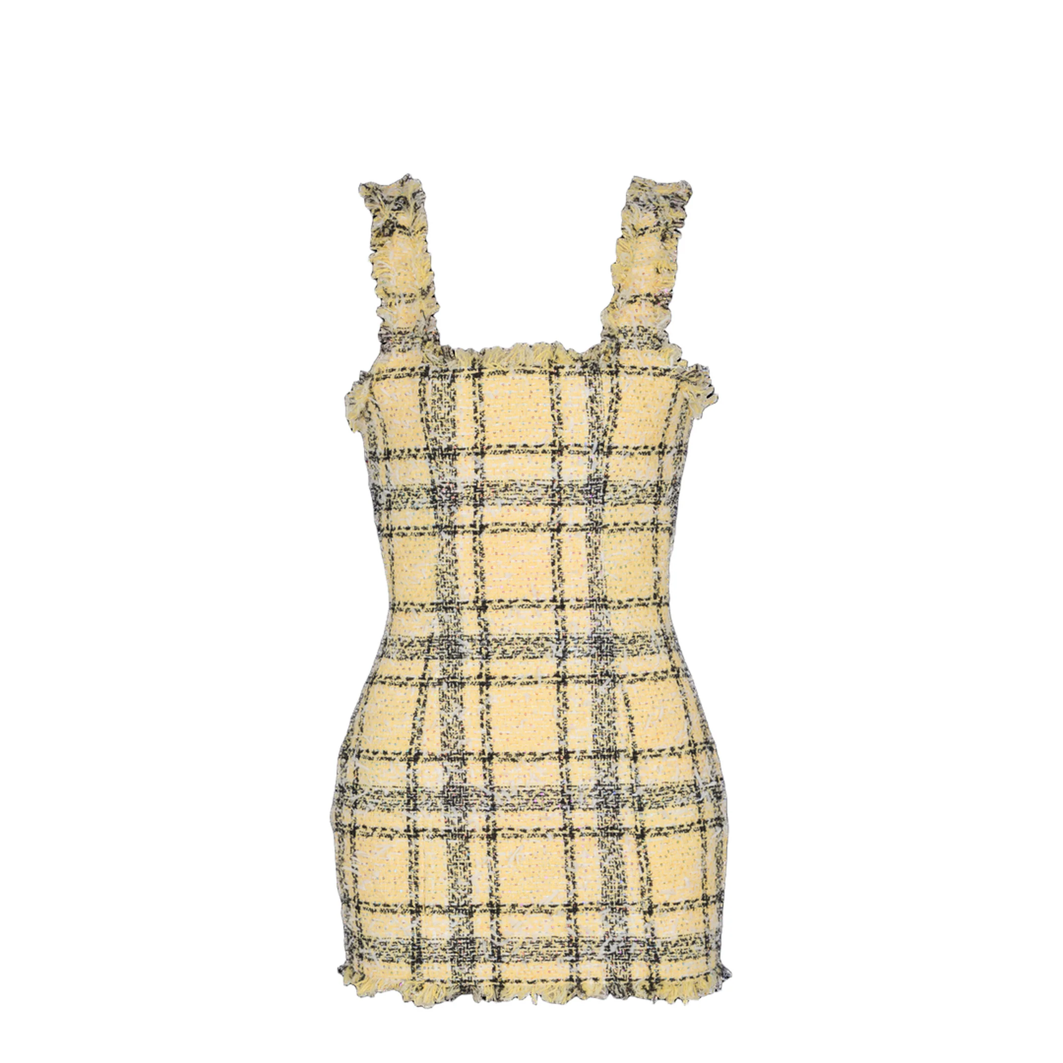 Short Strappy Dress in Glitter Tweed