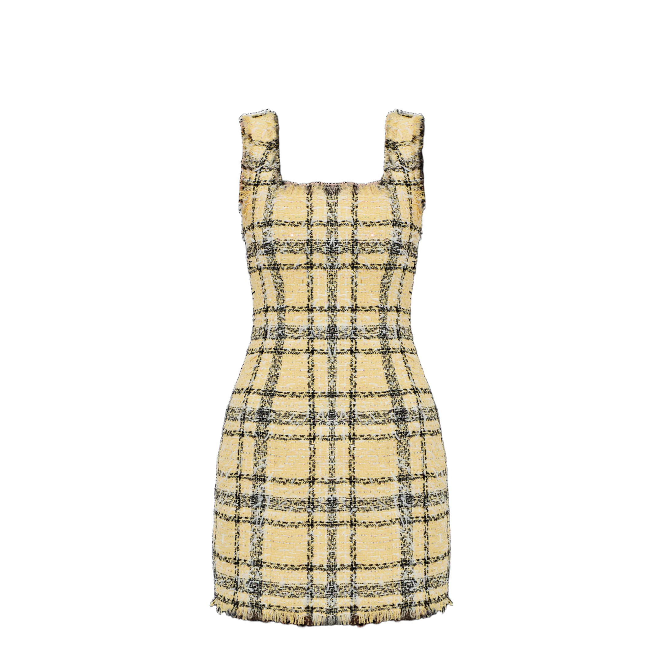 Short Strappy Dress in Glitter Tweed - Image 3