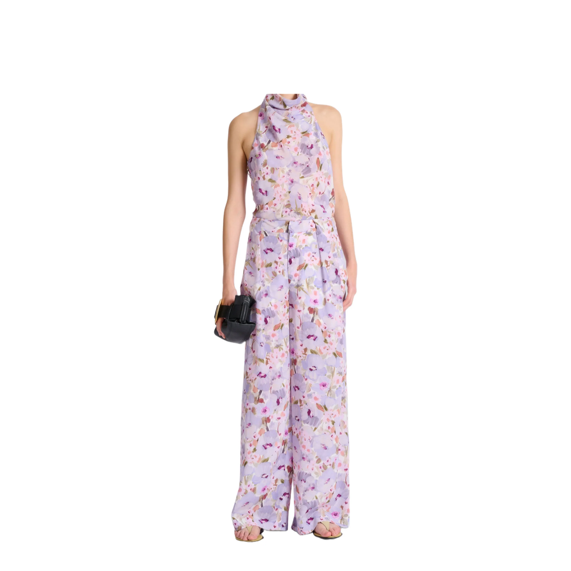 Silk Trousers with a Floral Motif - Image 2