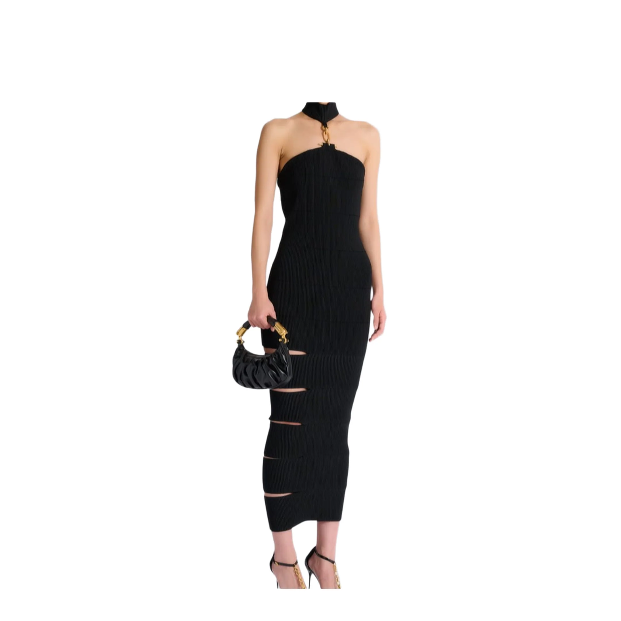 Sleeveless Long Dress with Jewelry Details - Image 2