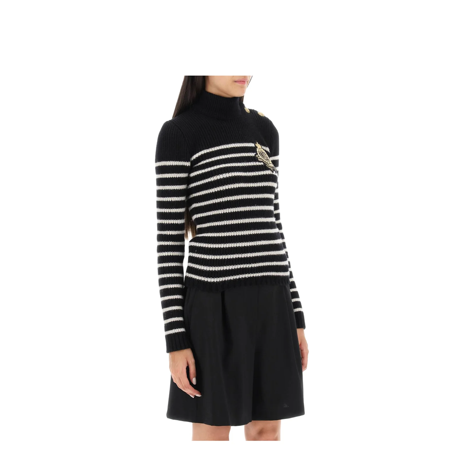 Stripe Sleeveless Pullover Black - Image 2