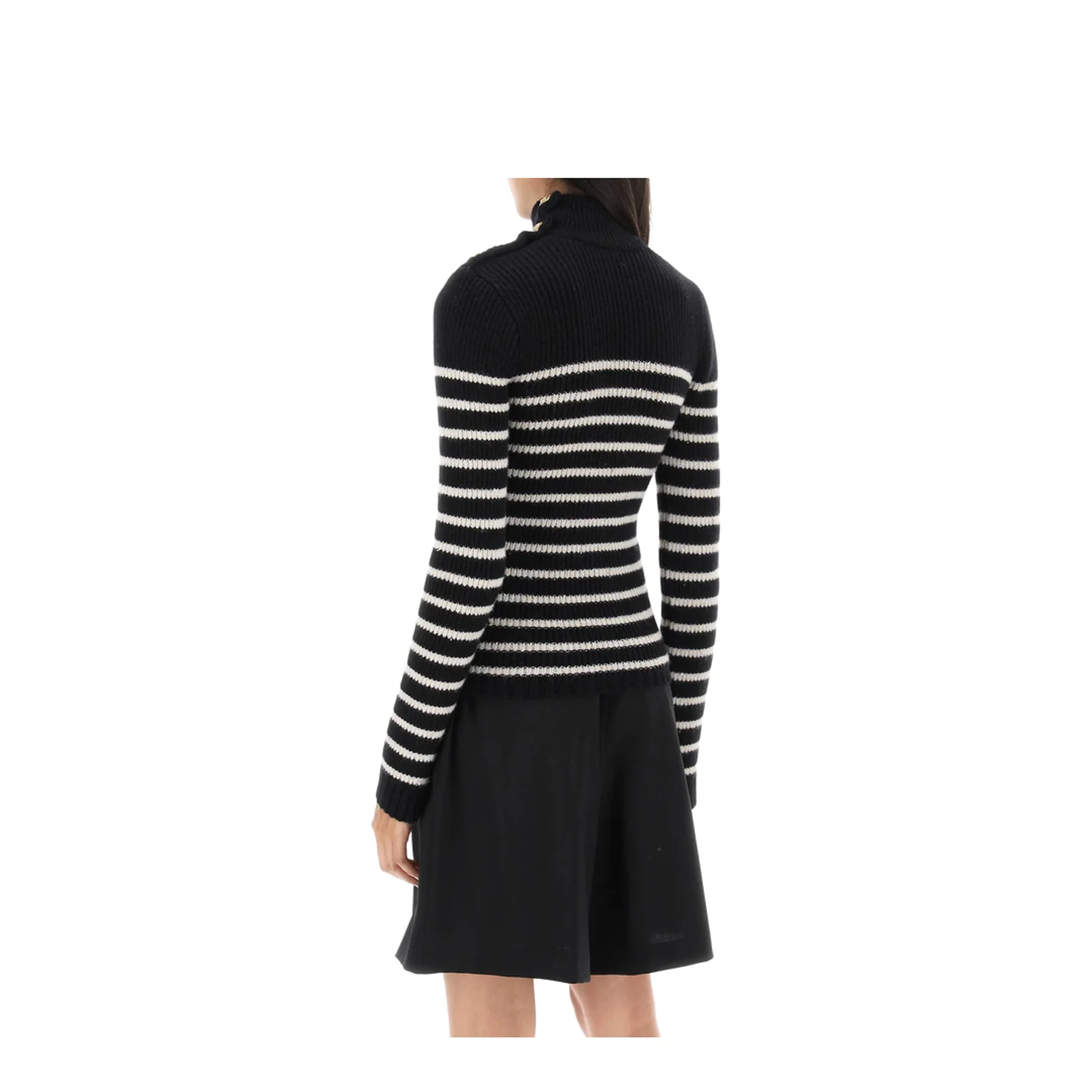 Stripe Sleeveless Pullover Black - Image 3