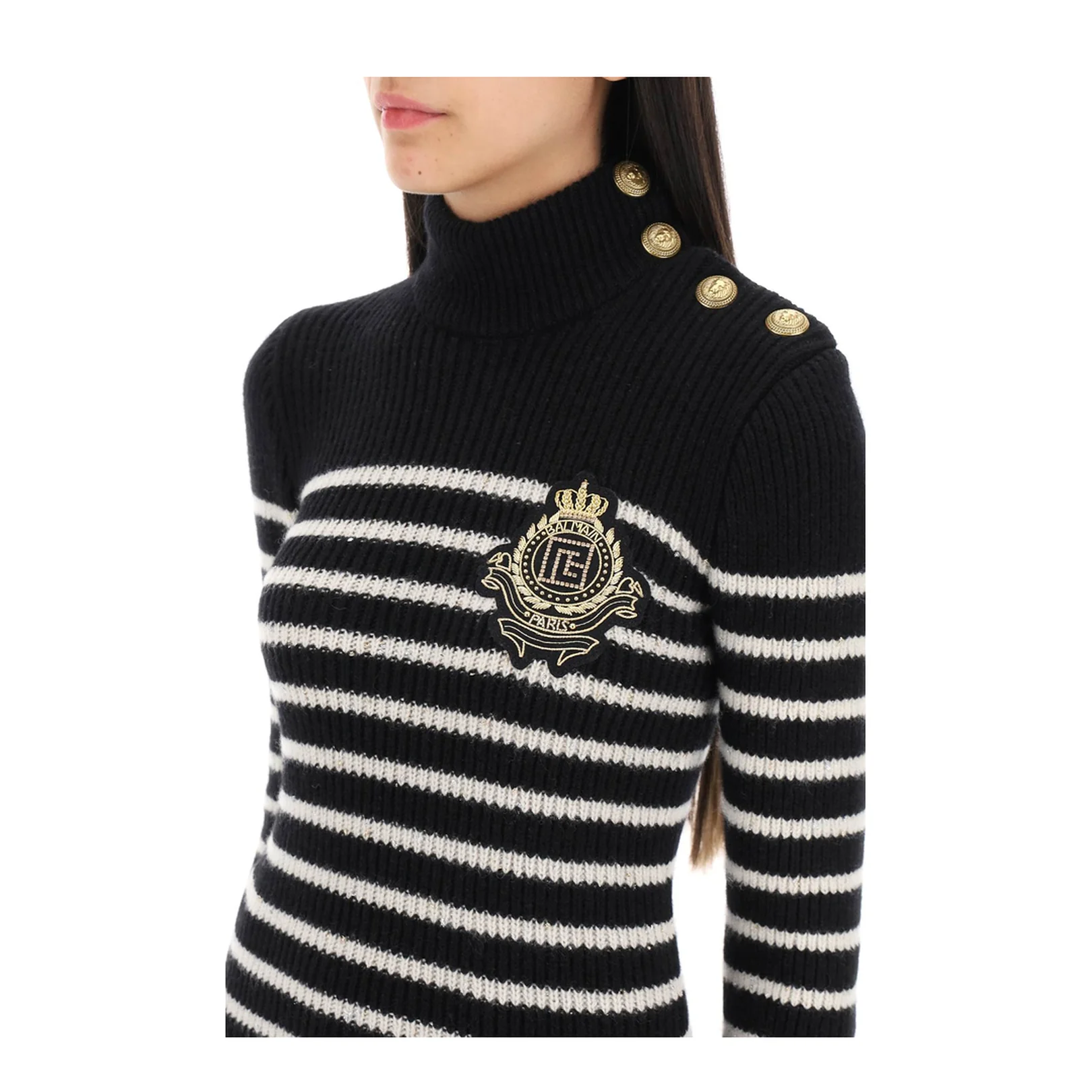 Stripe Sleeveless Pullover Black - Image 4