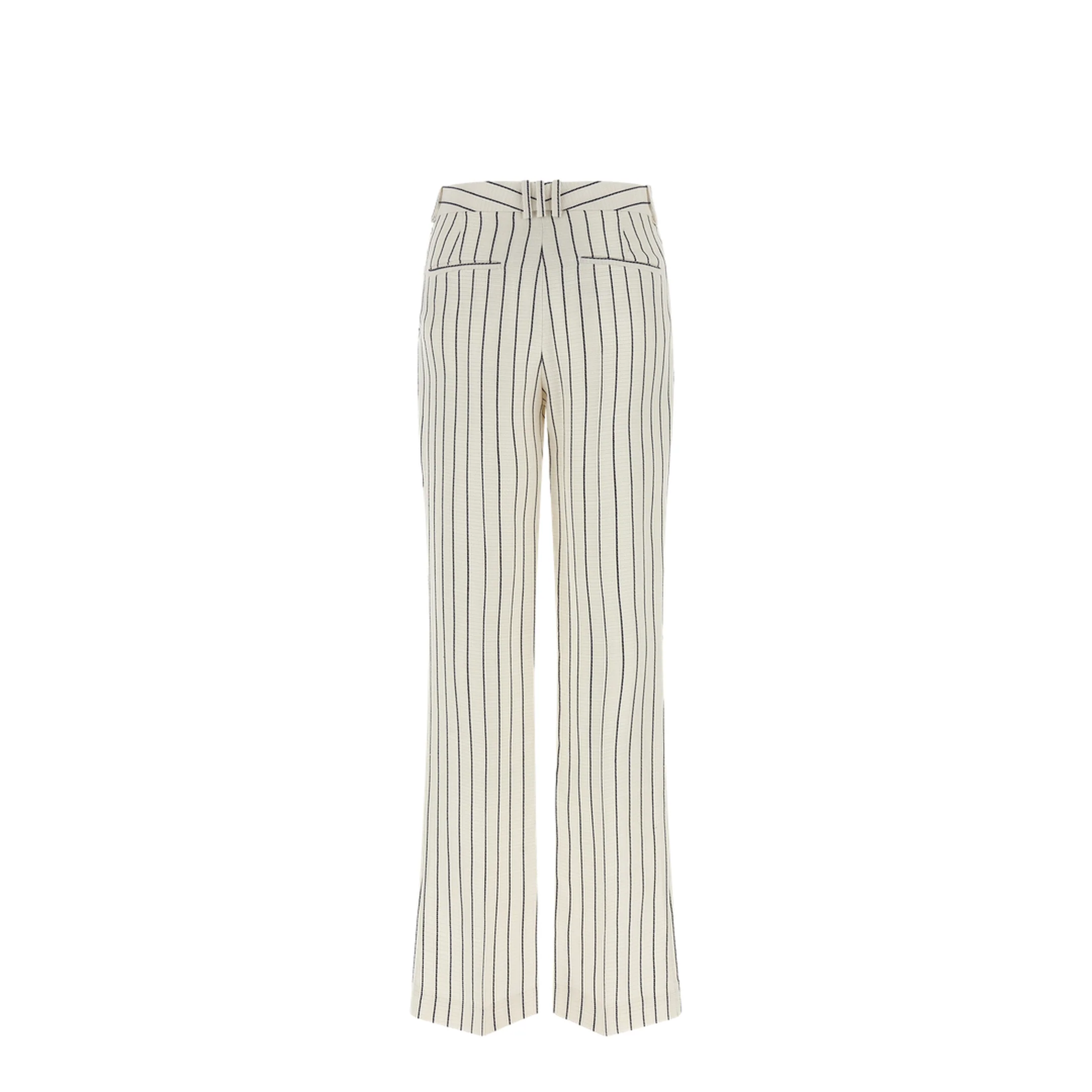 Straight-Leg Pinstripe Pants - White - Image 2