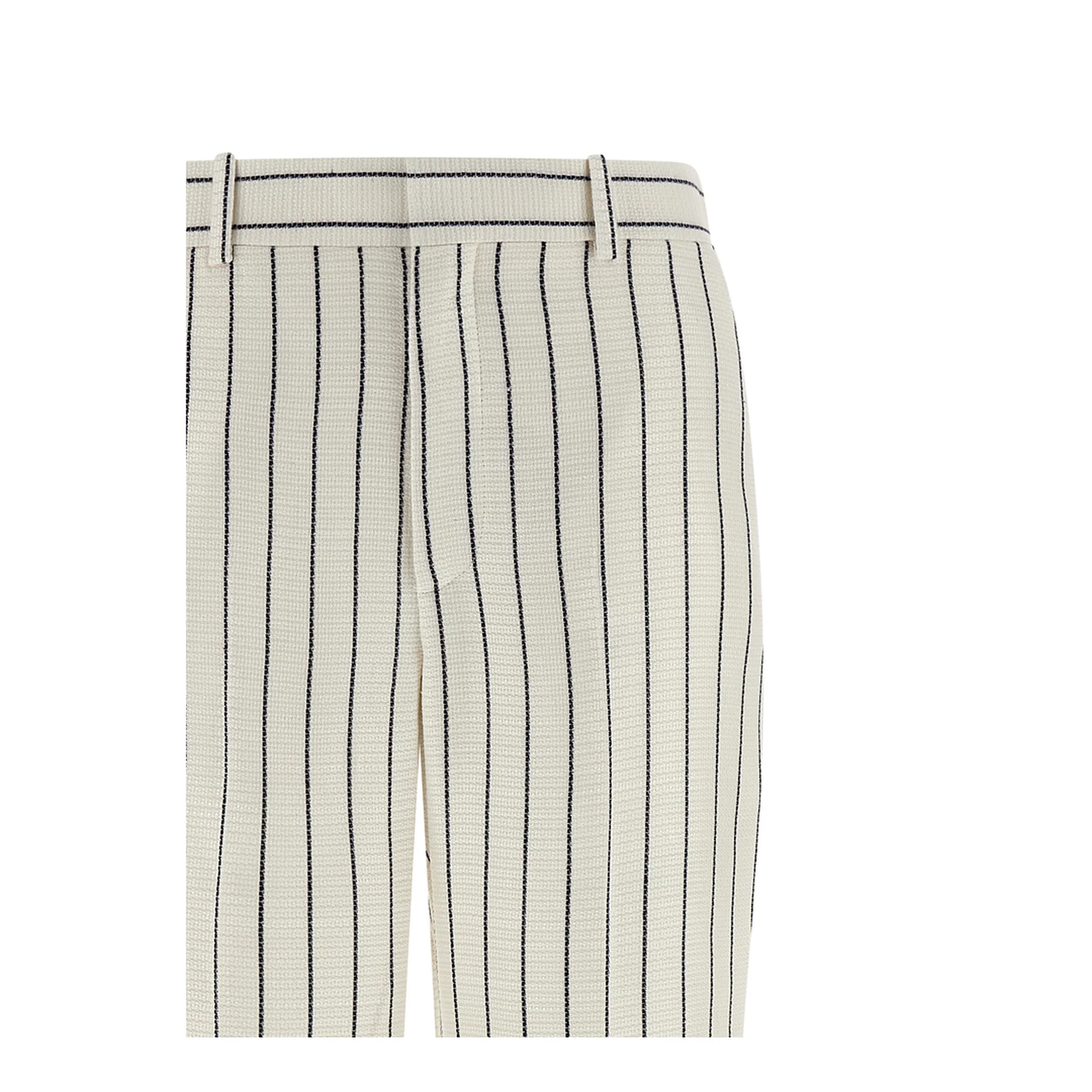 Straight-Leg Pinstripe Pants - White - Image 3