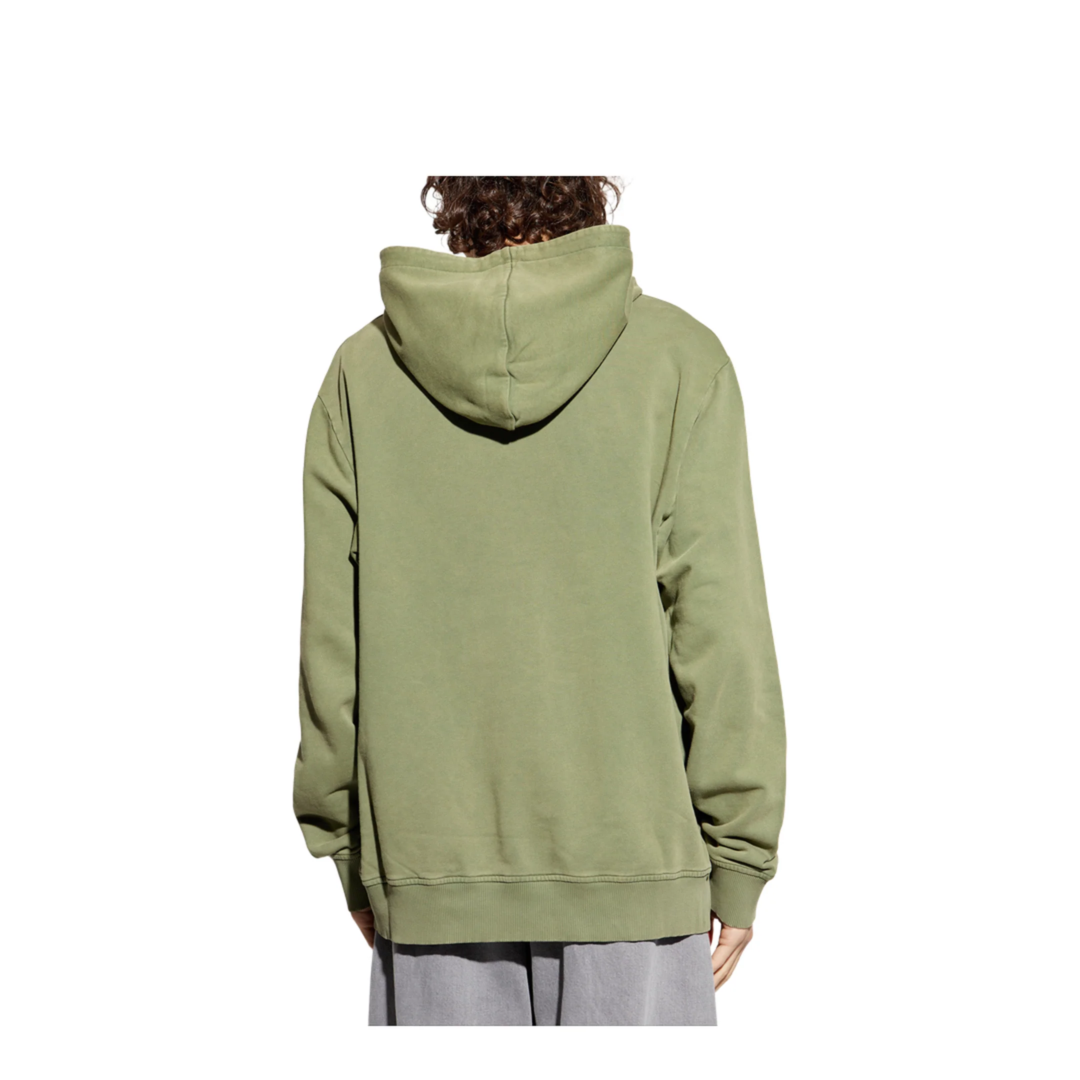 Vintage Embroidered Hoodie Olive Green - Image 4