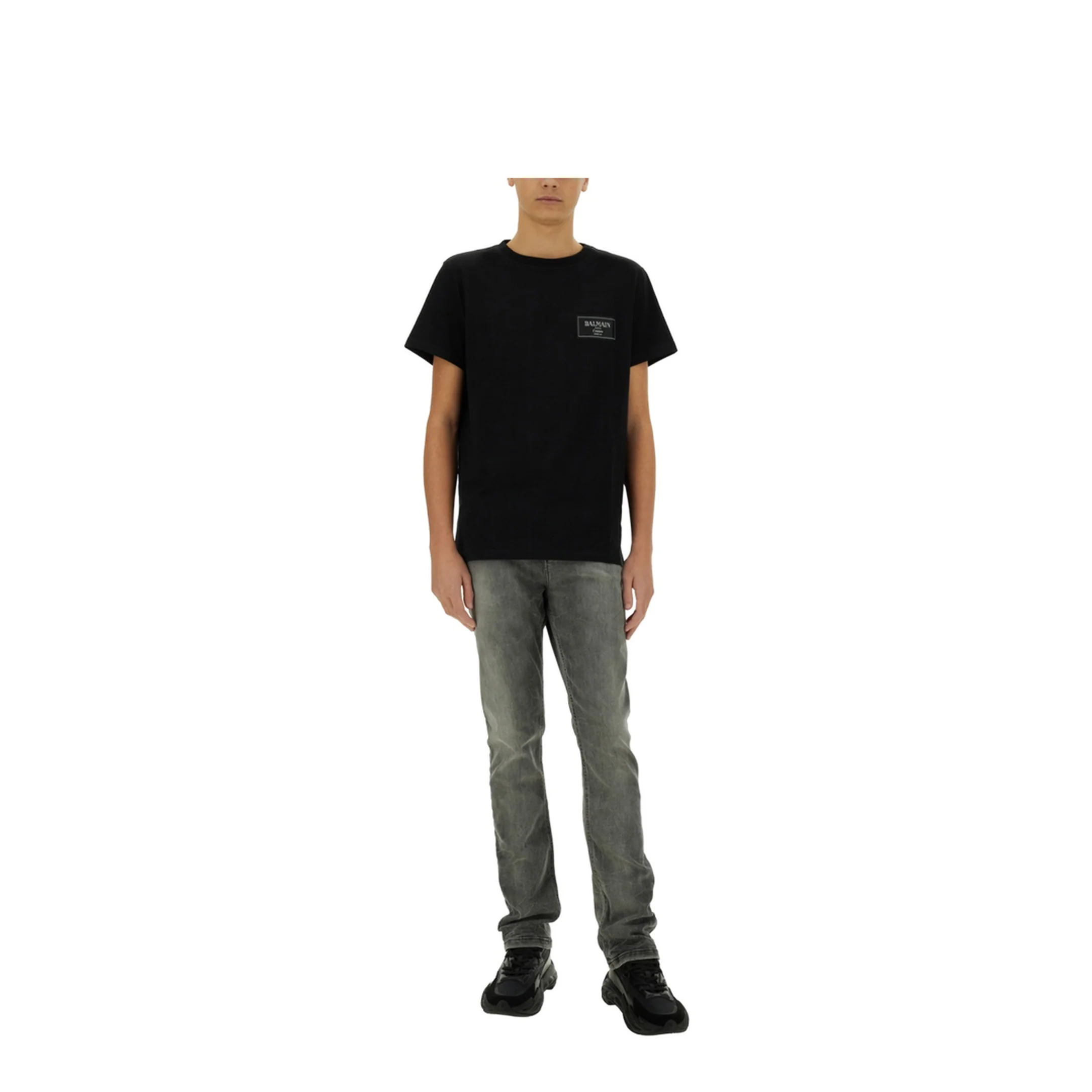 T-shirt with Couture Label Black - Image 2