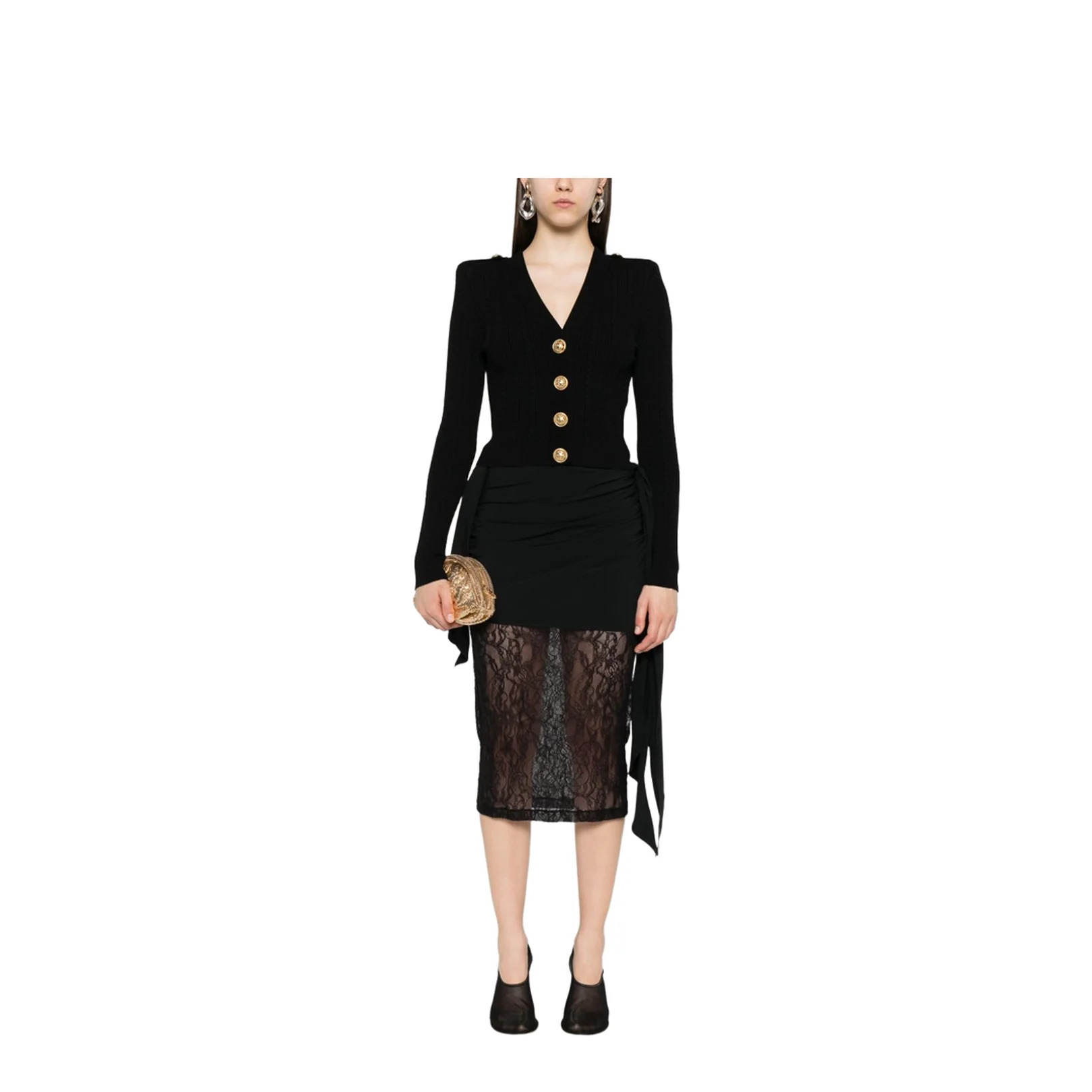 V-necked cardigan - Image 3