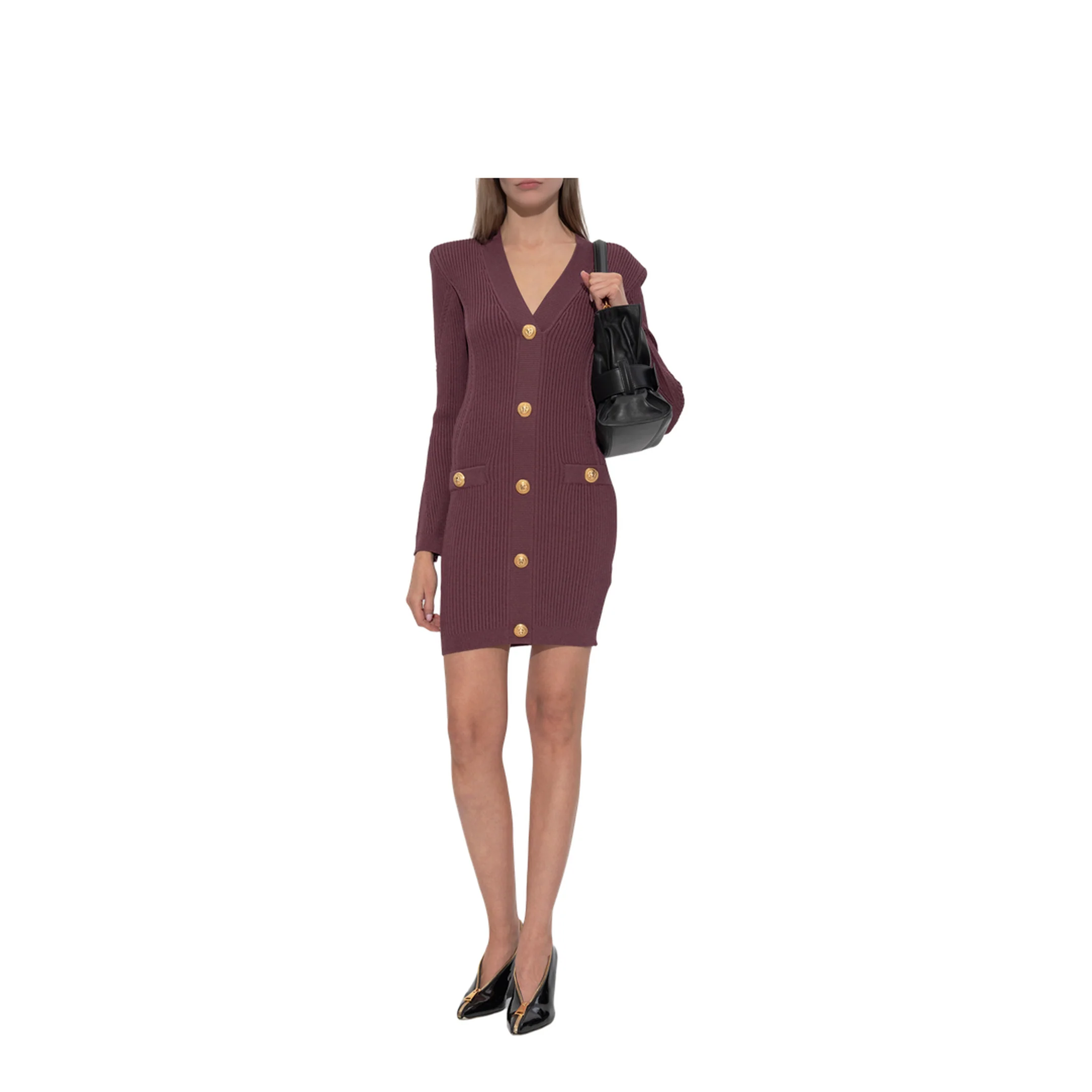 V-necked short dress red - Image 2