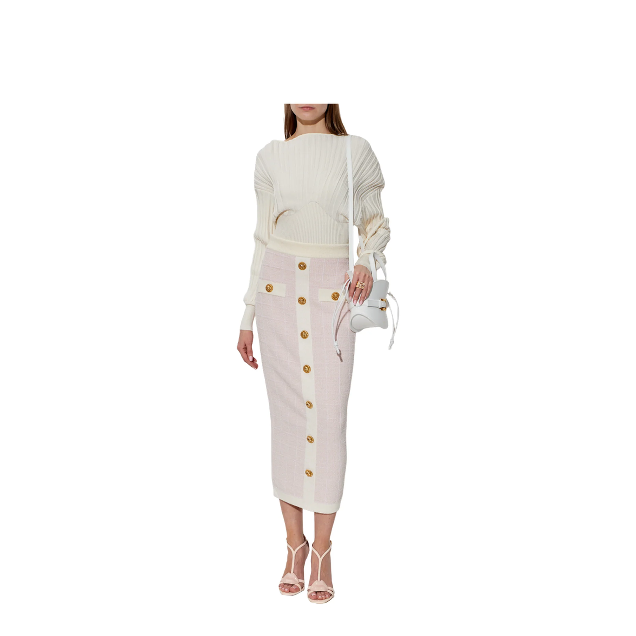 Women's Tube-Knit Jumper White - Image 2
