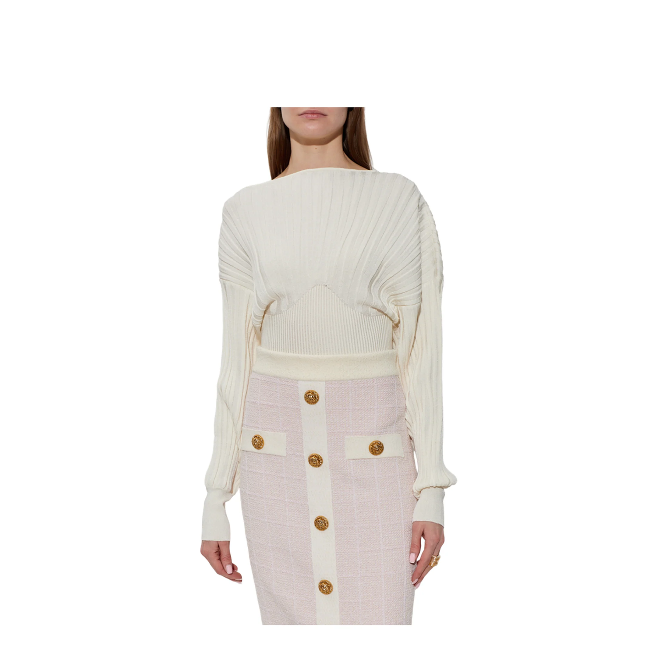Women's Tube-Knit Jumper White - Image 3