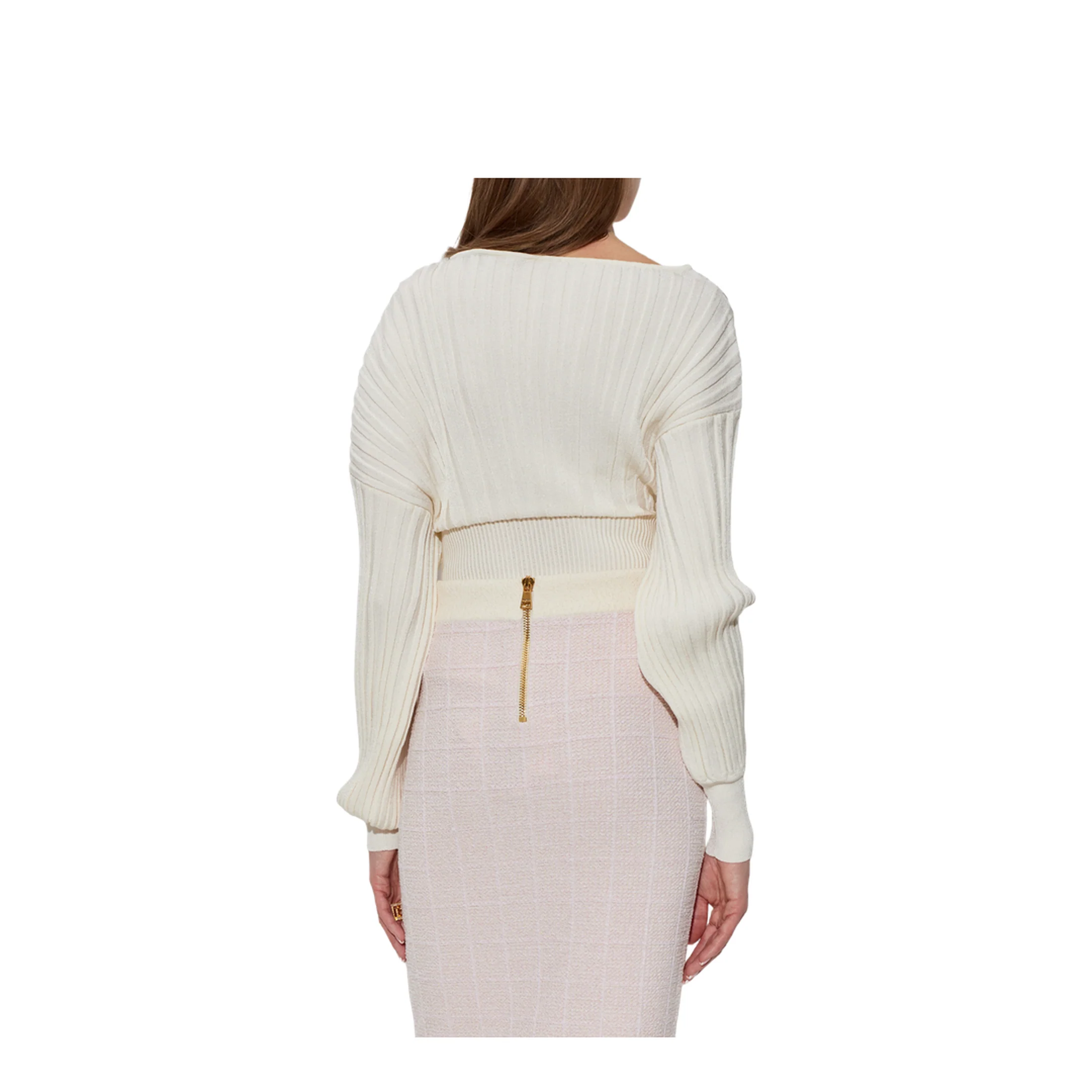 Women's Tube-Knit Jumper White - Image 4