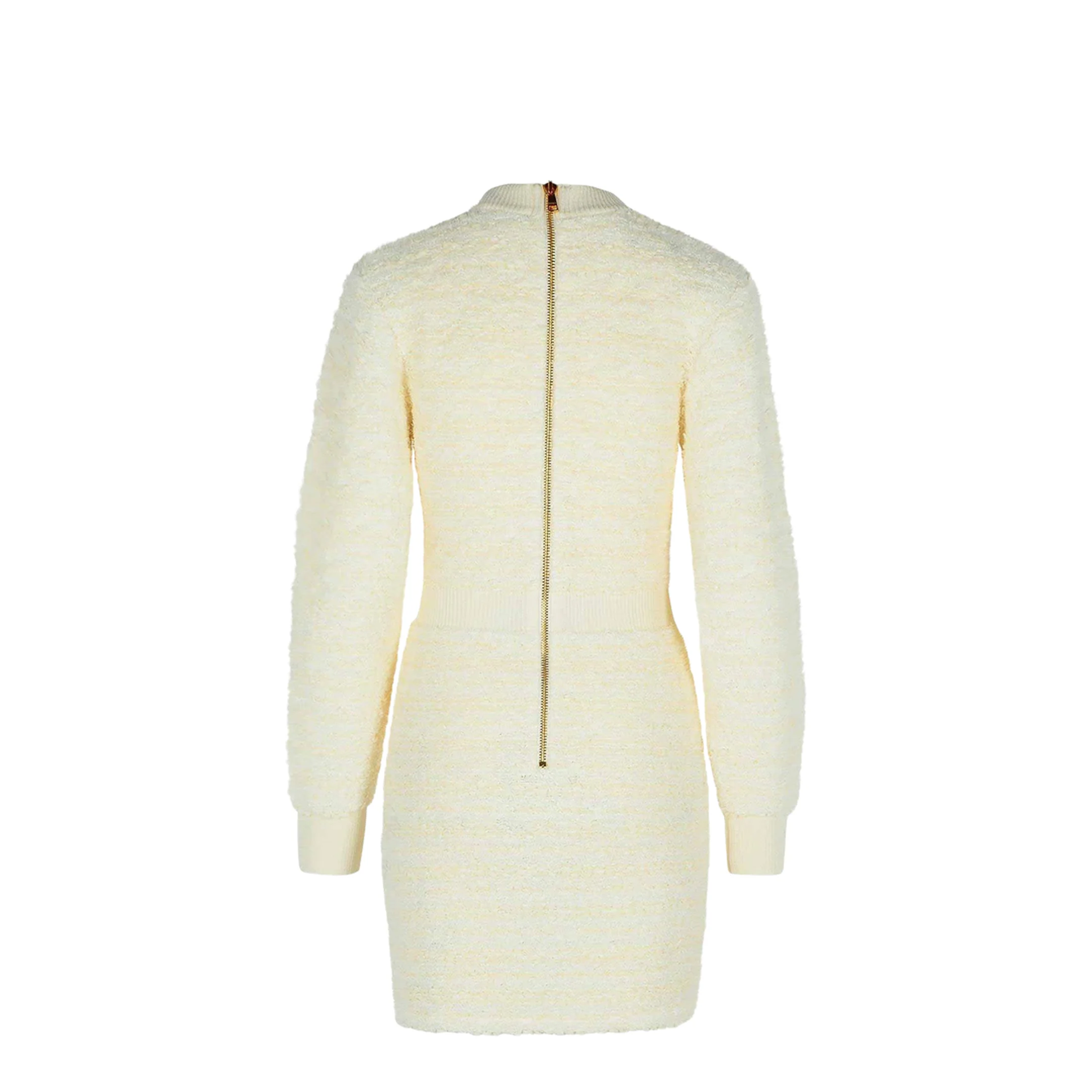 White Wool Blend Dress White - Image 2