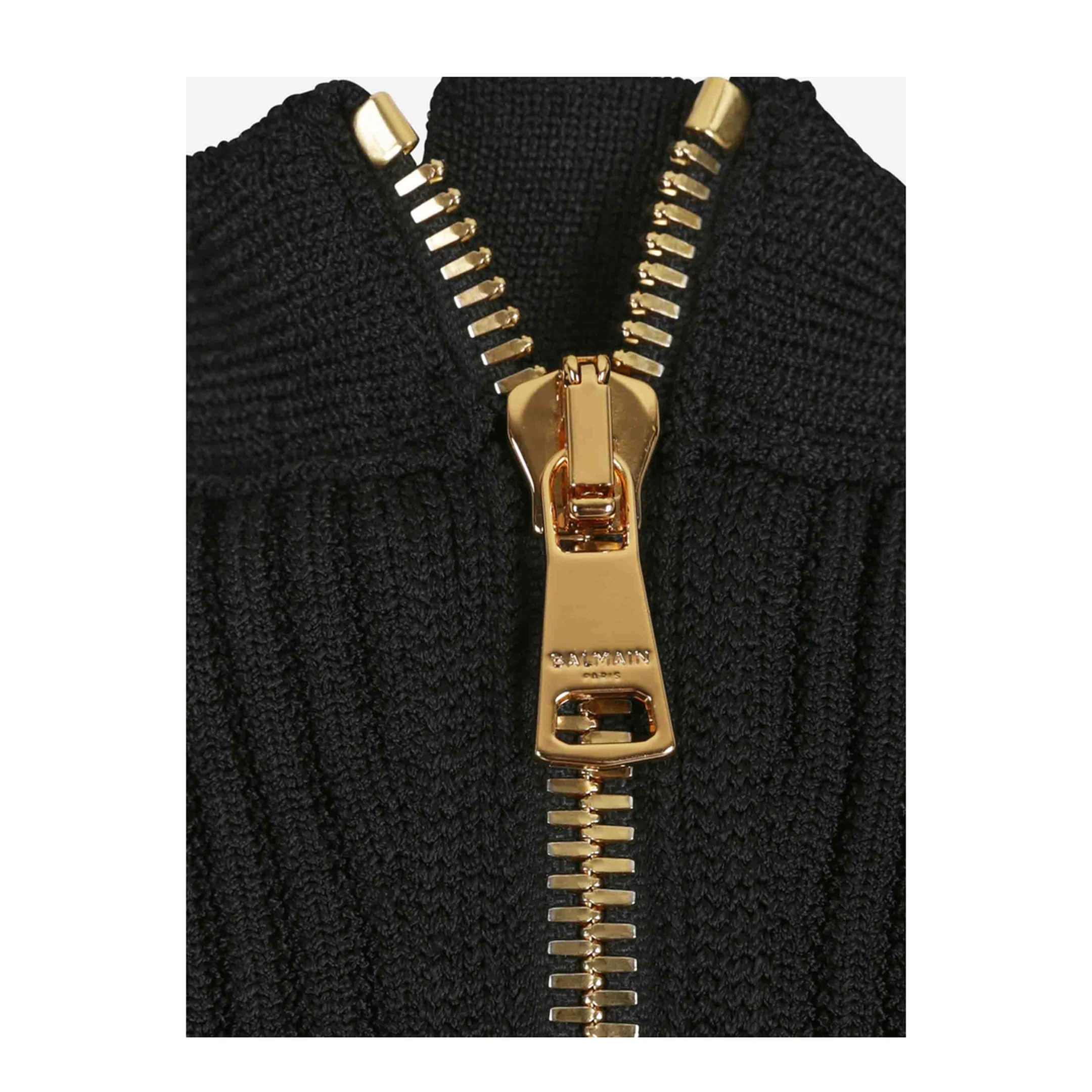 V-Neck Ribbed Mini Dress Black - Image 2