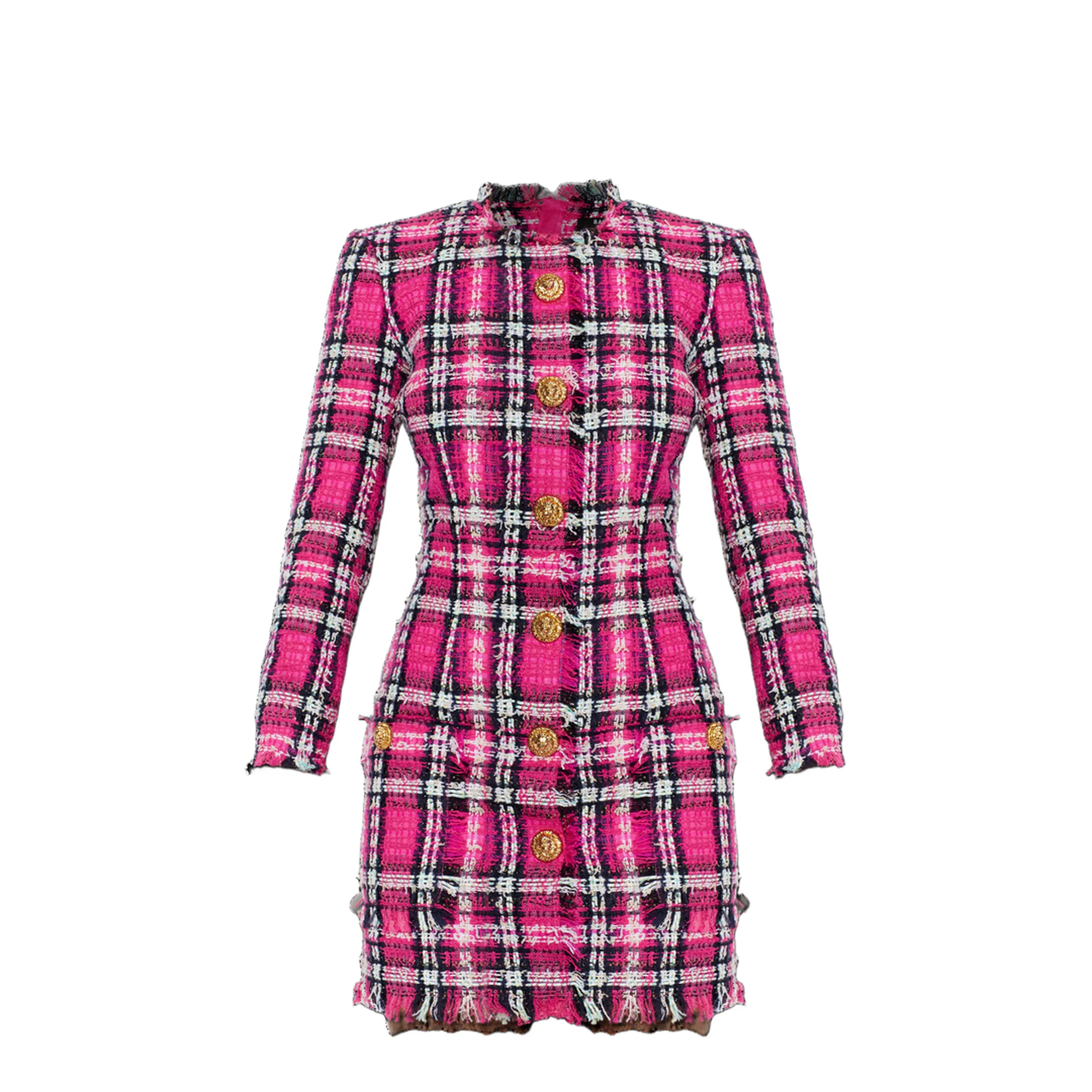 Women's Tweed Dress Pink - Image 2