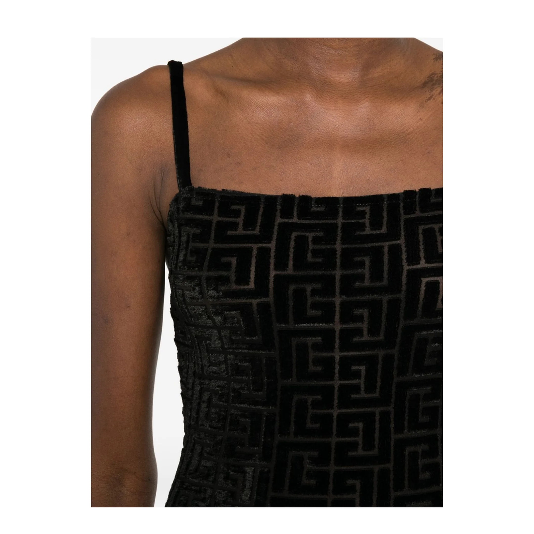 Monogram Pattern Maxi Dress Black - Image 2