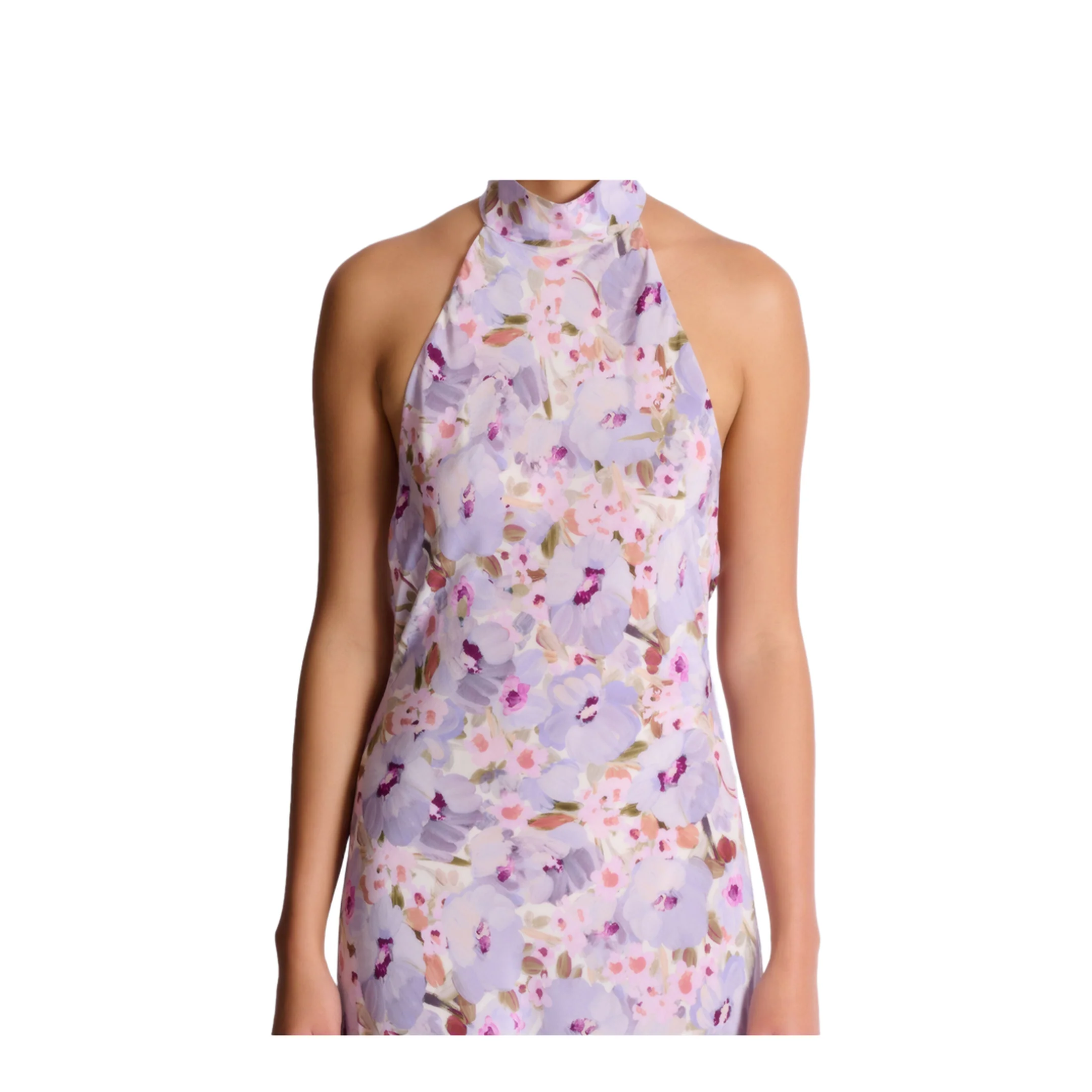 Silk Dress with Floral Motif - Image 3