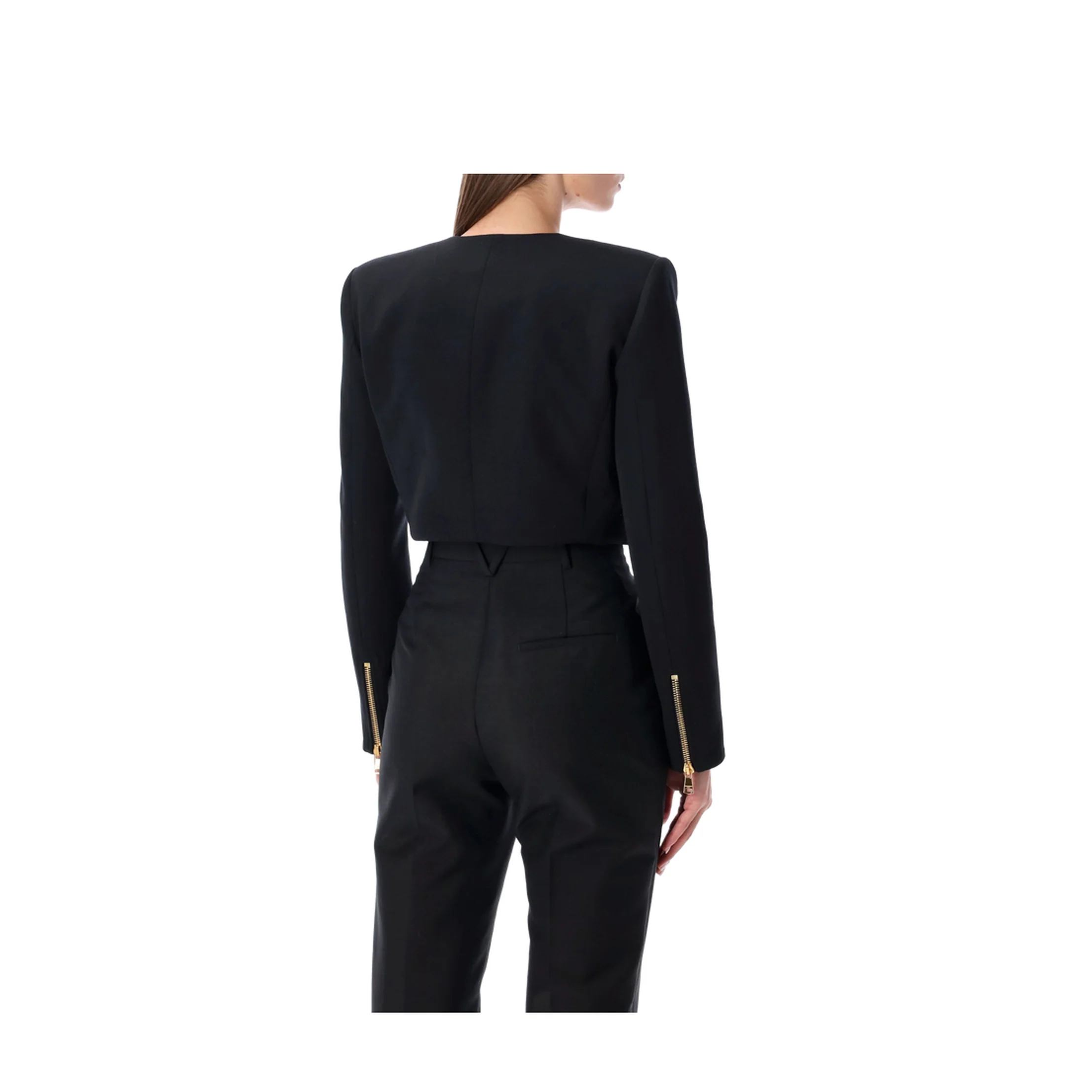 Cropped Jacket Wool Black - Image 2