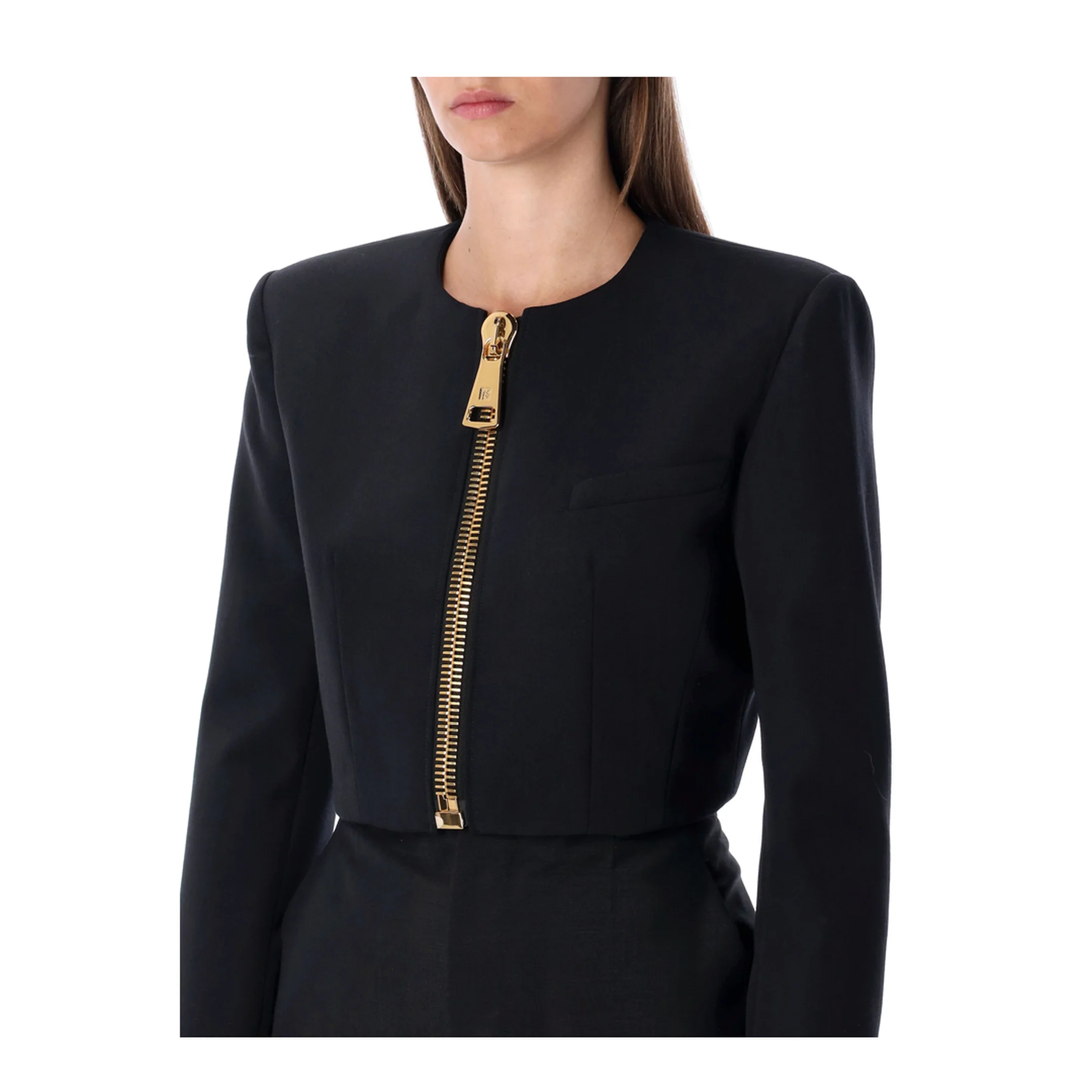 Cropped Jacket Wool Black - Image 3