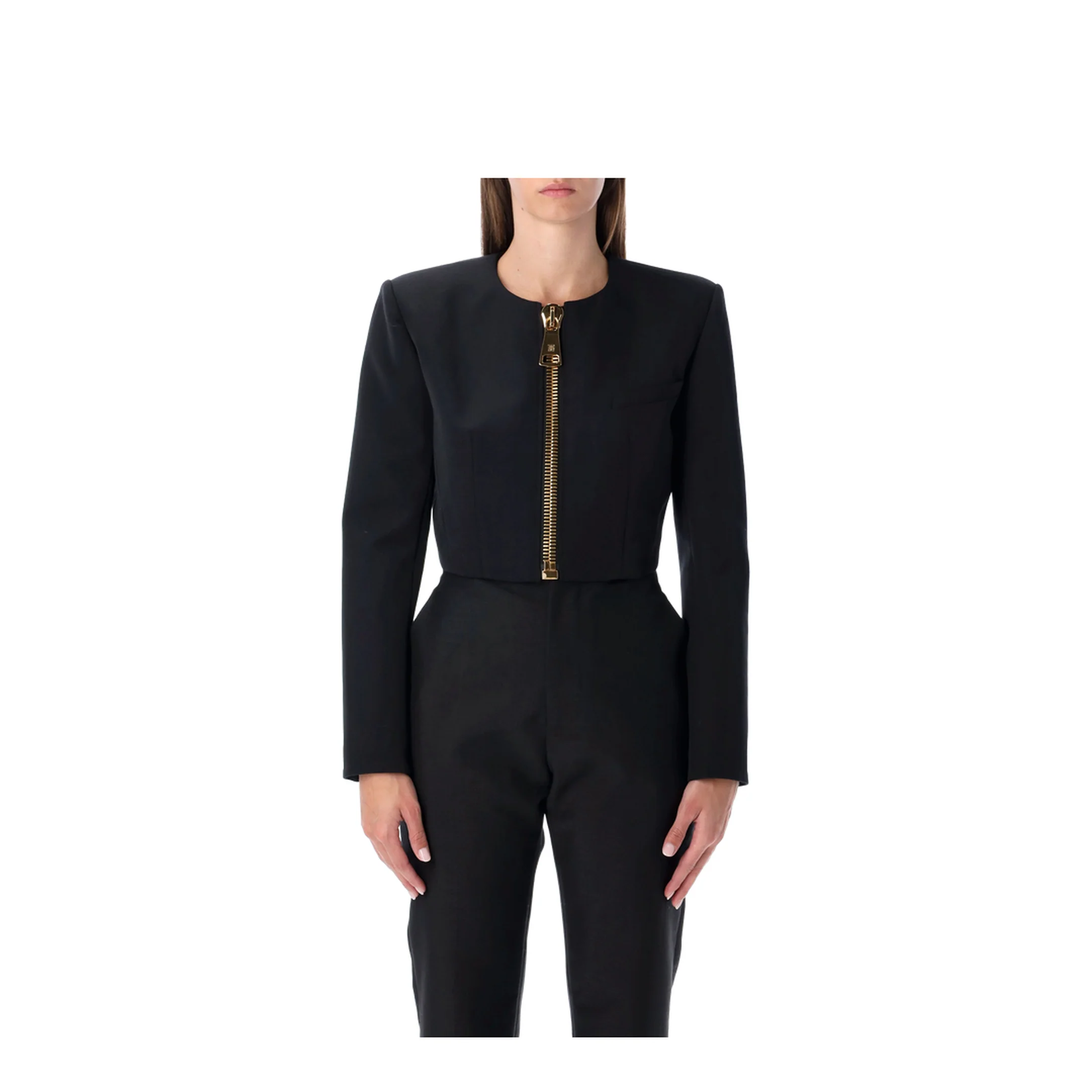 Cropped Jacket Wool Black - Image 4