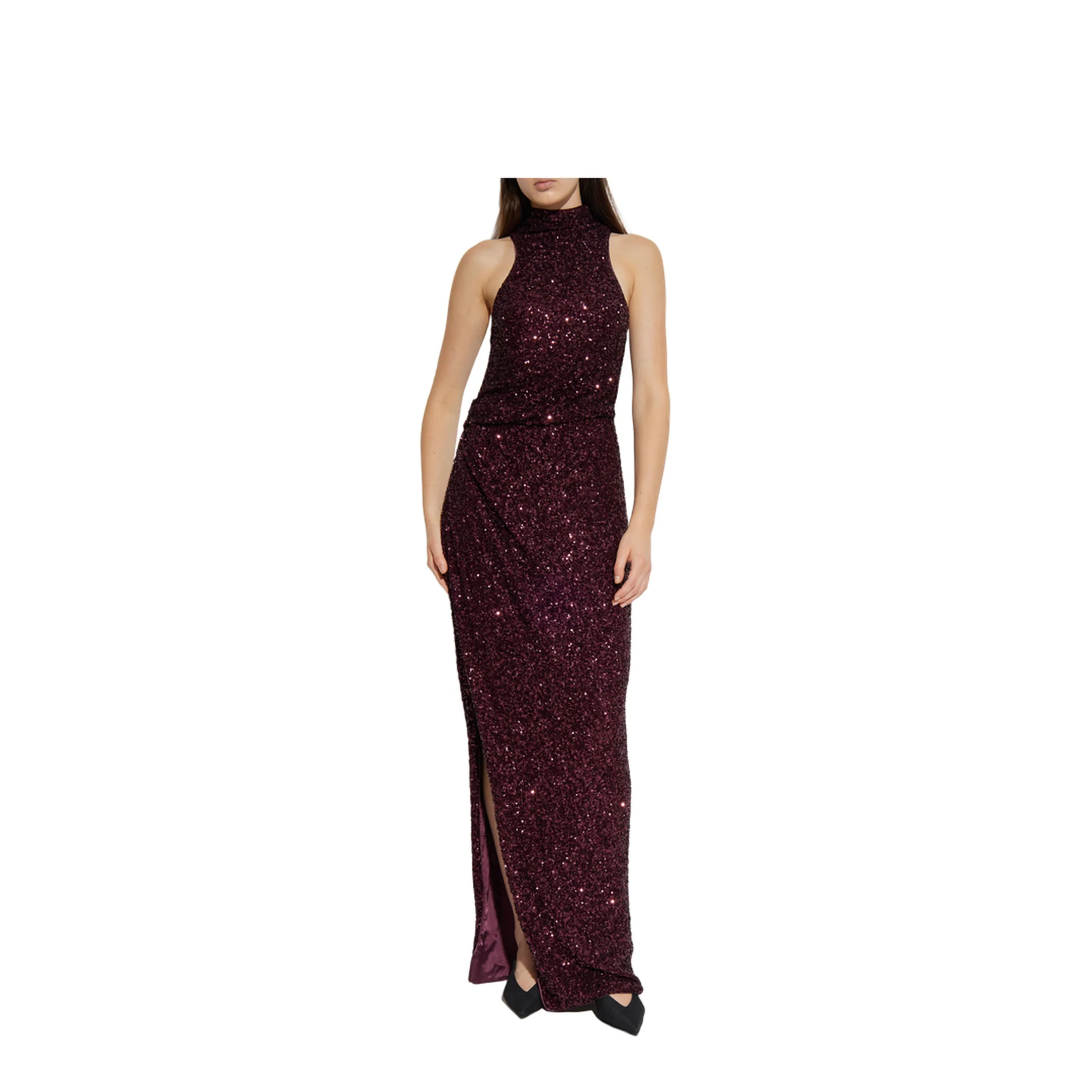 Long Sleeveless Sequin Dress - Image 3