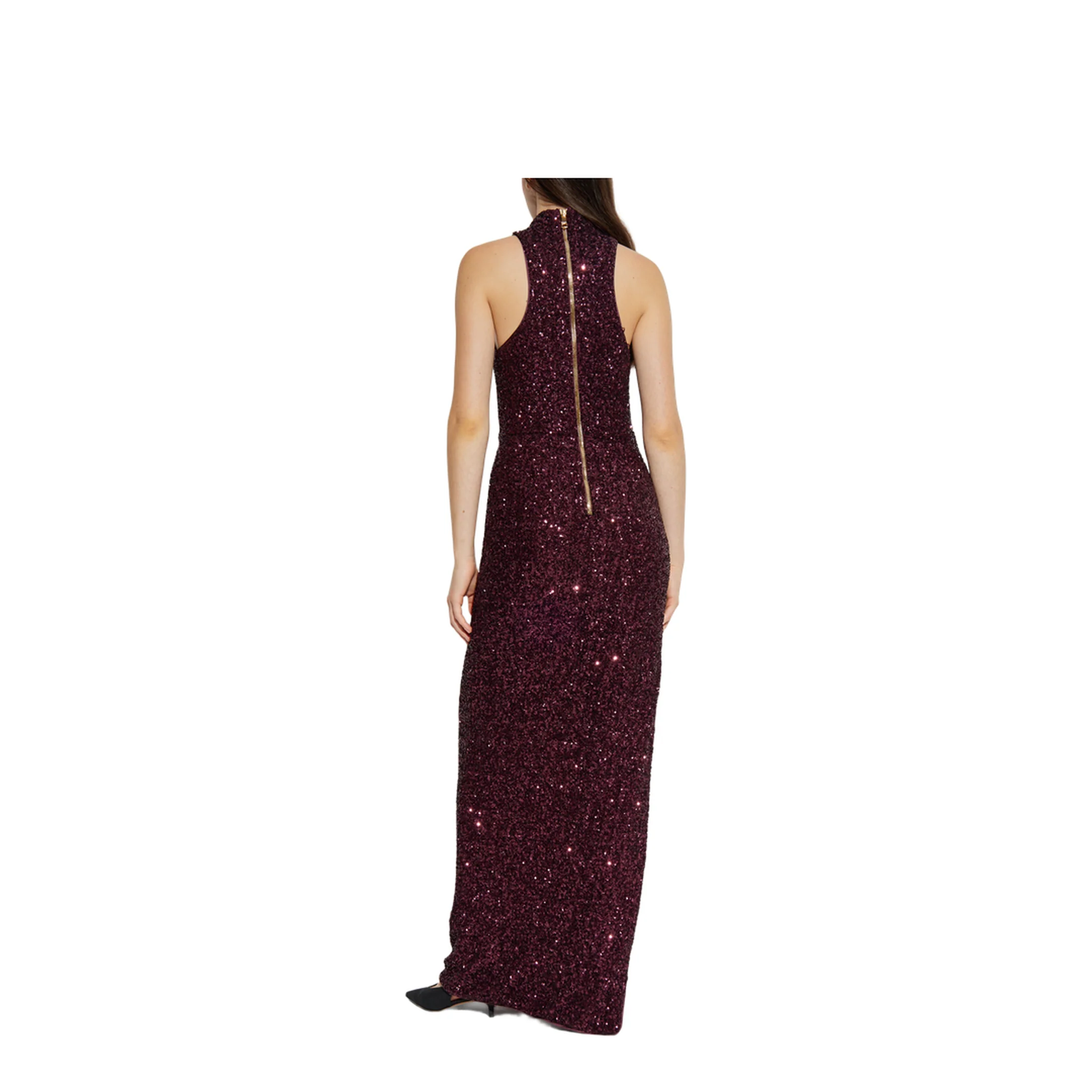 Long Sleeveless Sequin Dress - Image 4