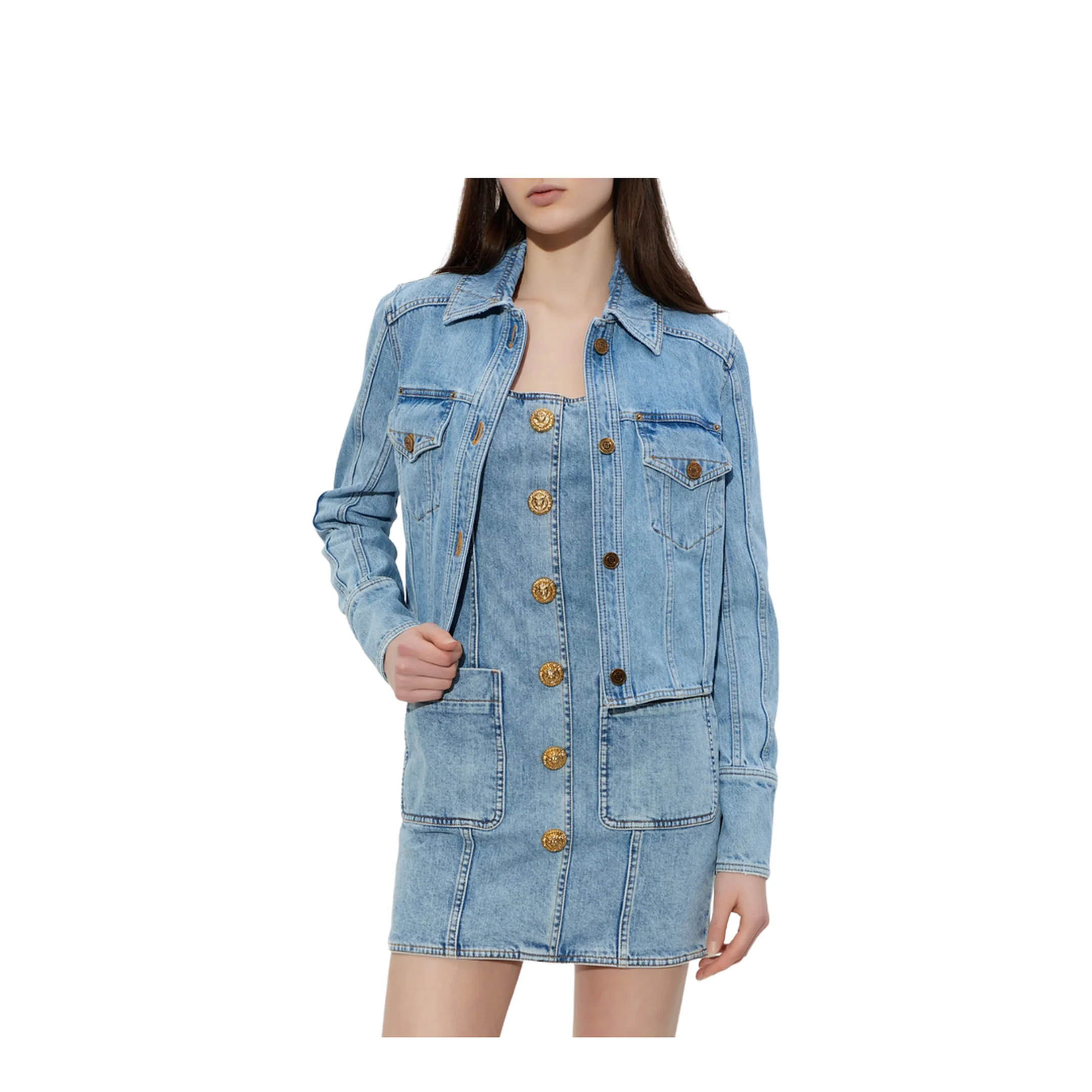 Women's Denim Jacket Light Blue - Image 3