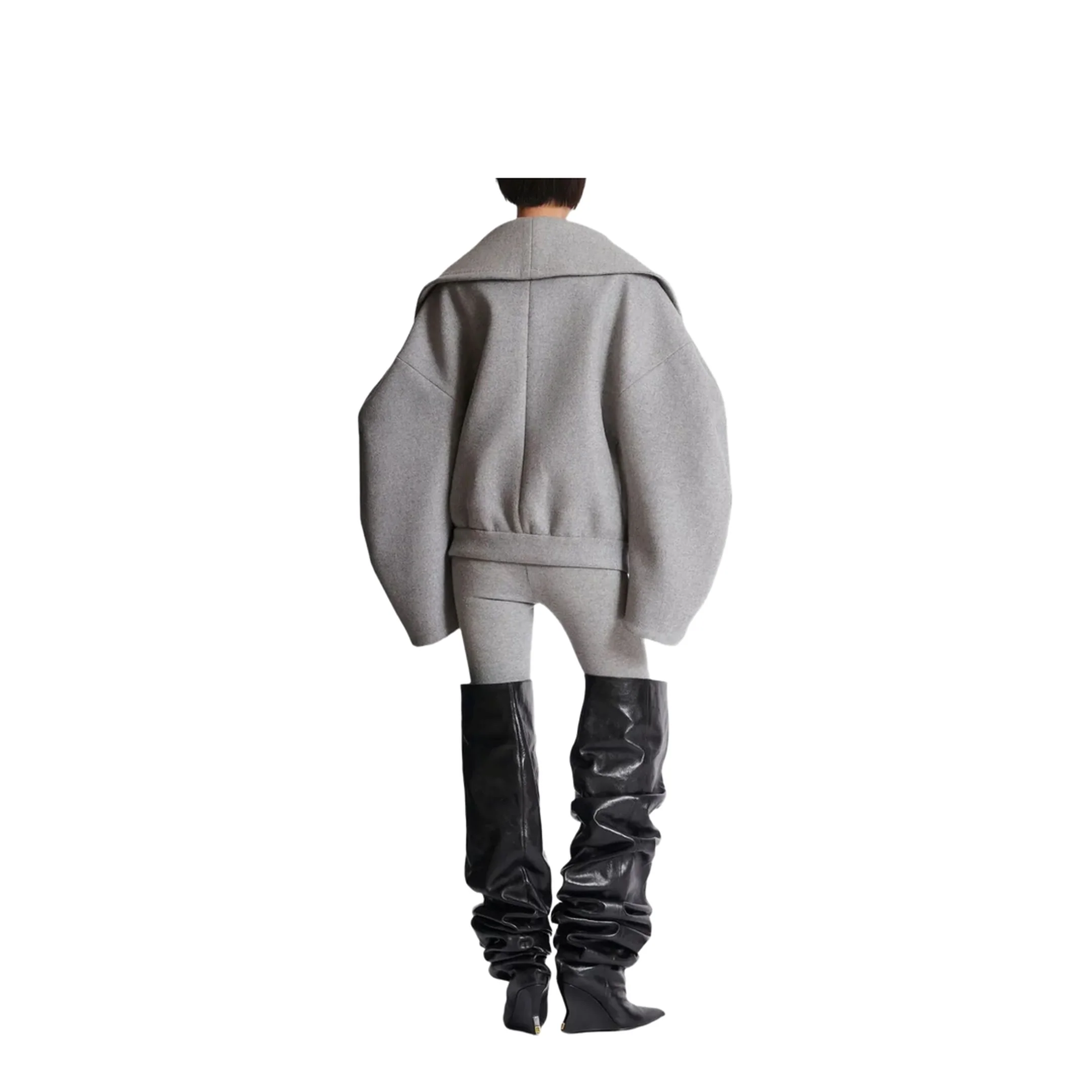 Wool Pea Coat Grey - Image 3