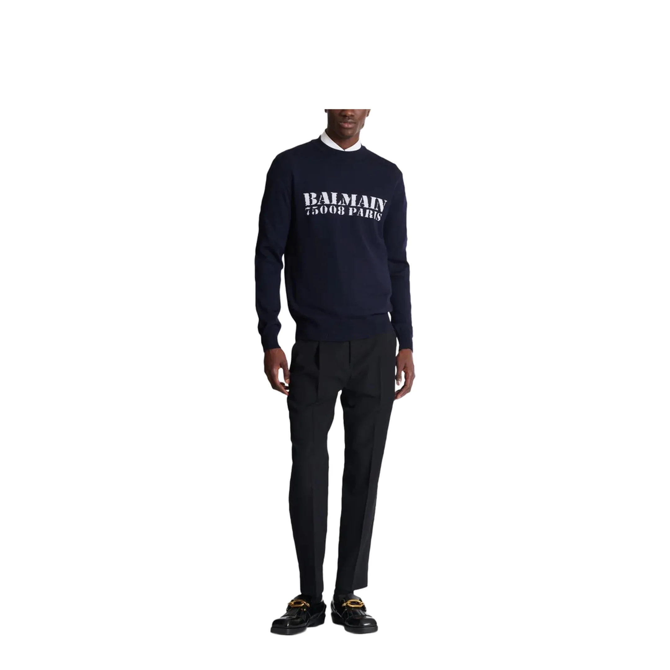 Wool Sweater with Logo Blue - Image 2