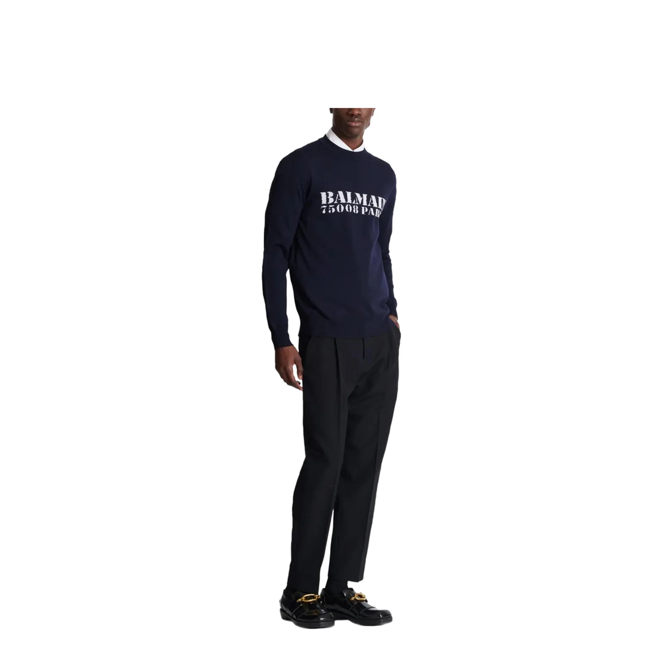 Wool Sweater with Logo Blue - Image 5
