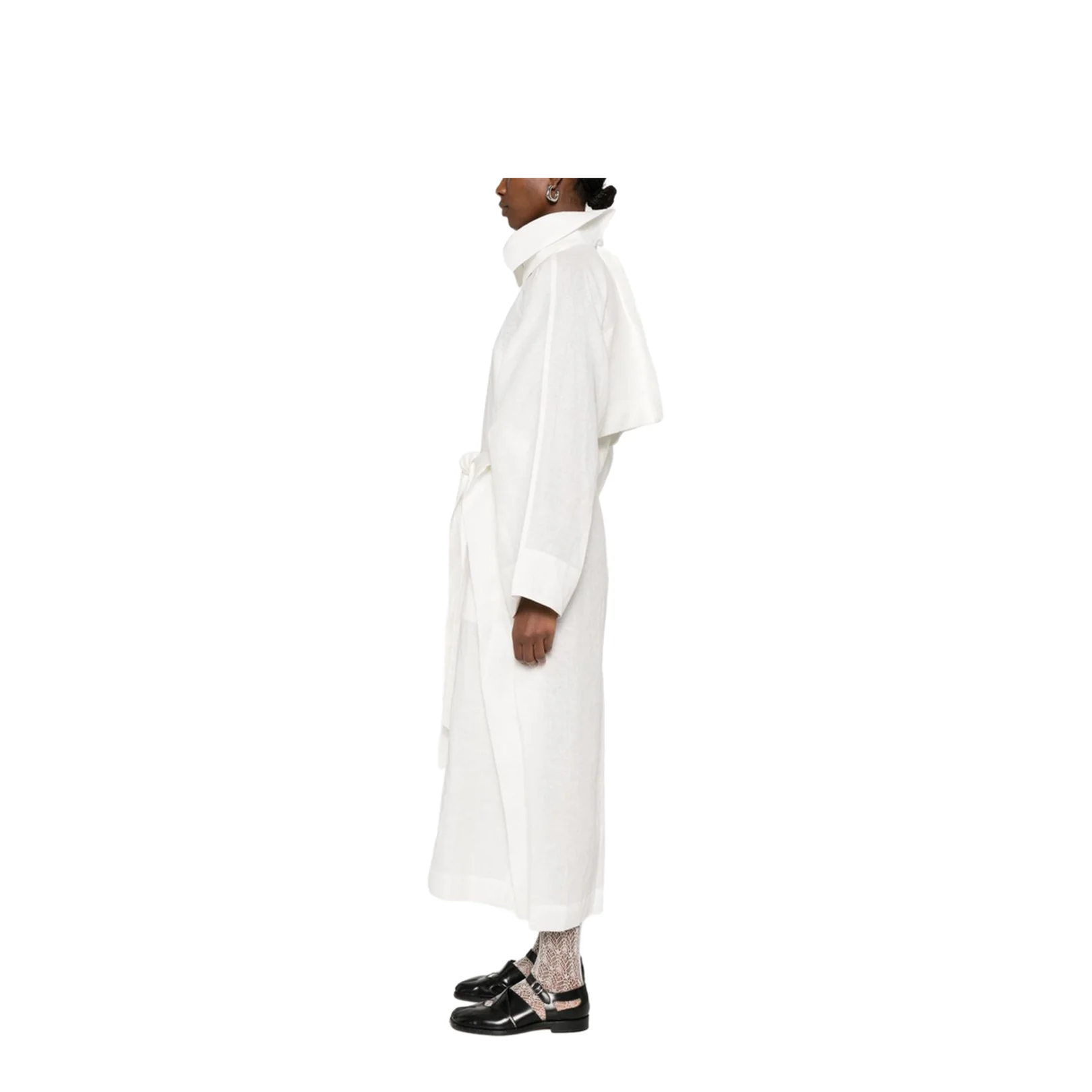 Double-Breasted Button Fastening Coat - Image 5
