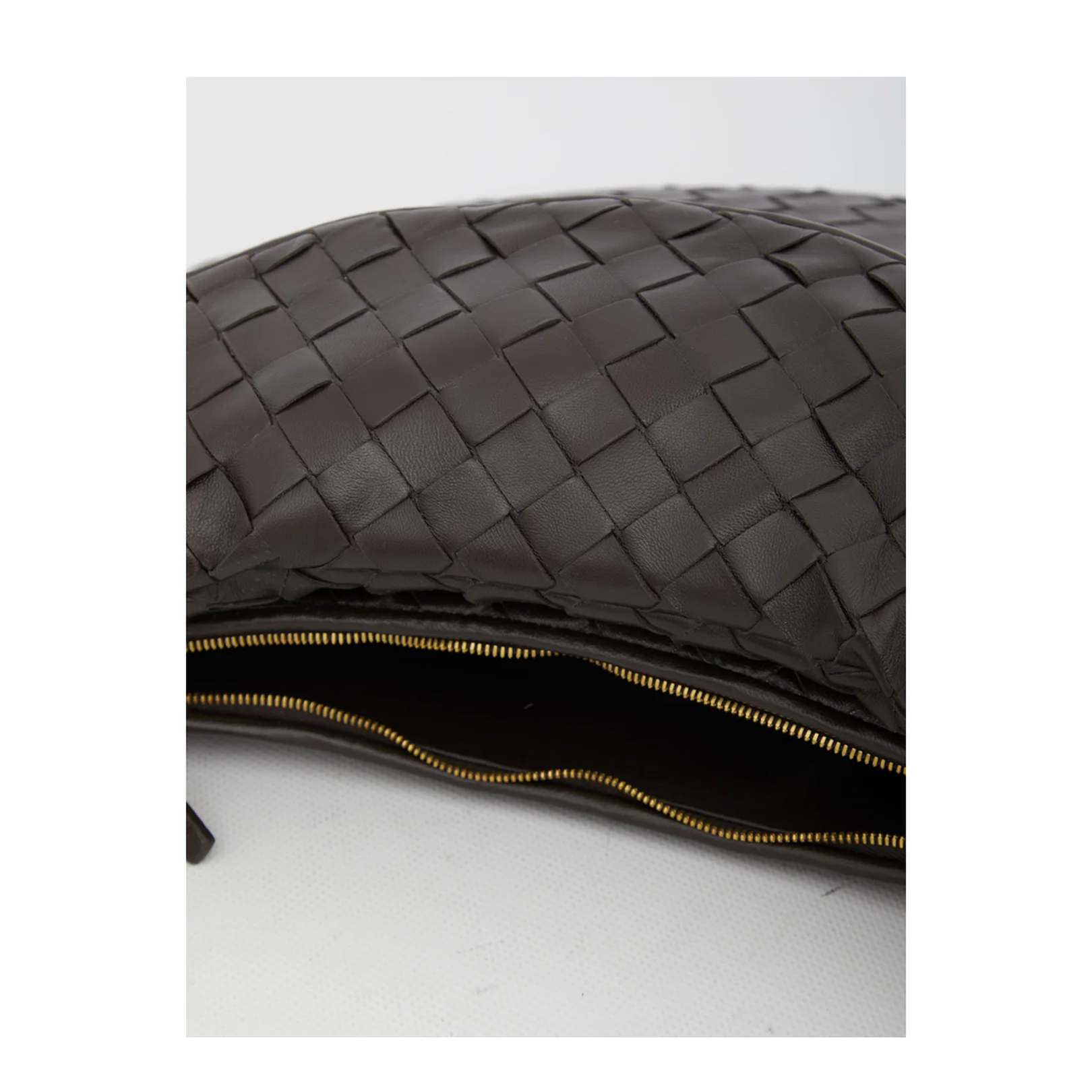 Intrecciato Large Leather Shoulder Bags - Brown - Image 4
