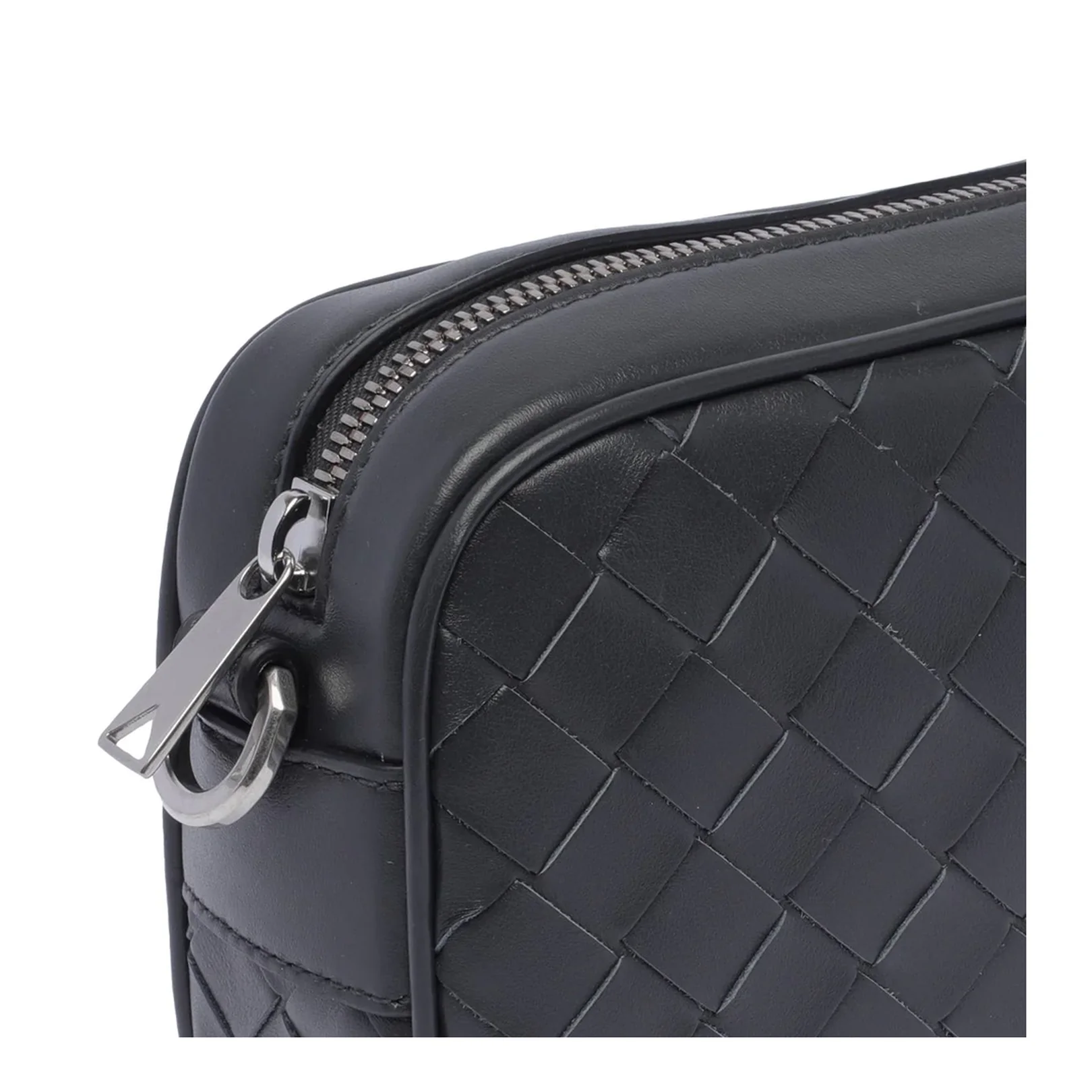 Intrecciato Mini Leather Crossbody Bags - Gray - Image 4