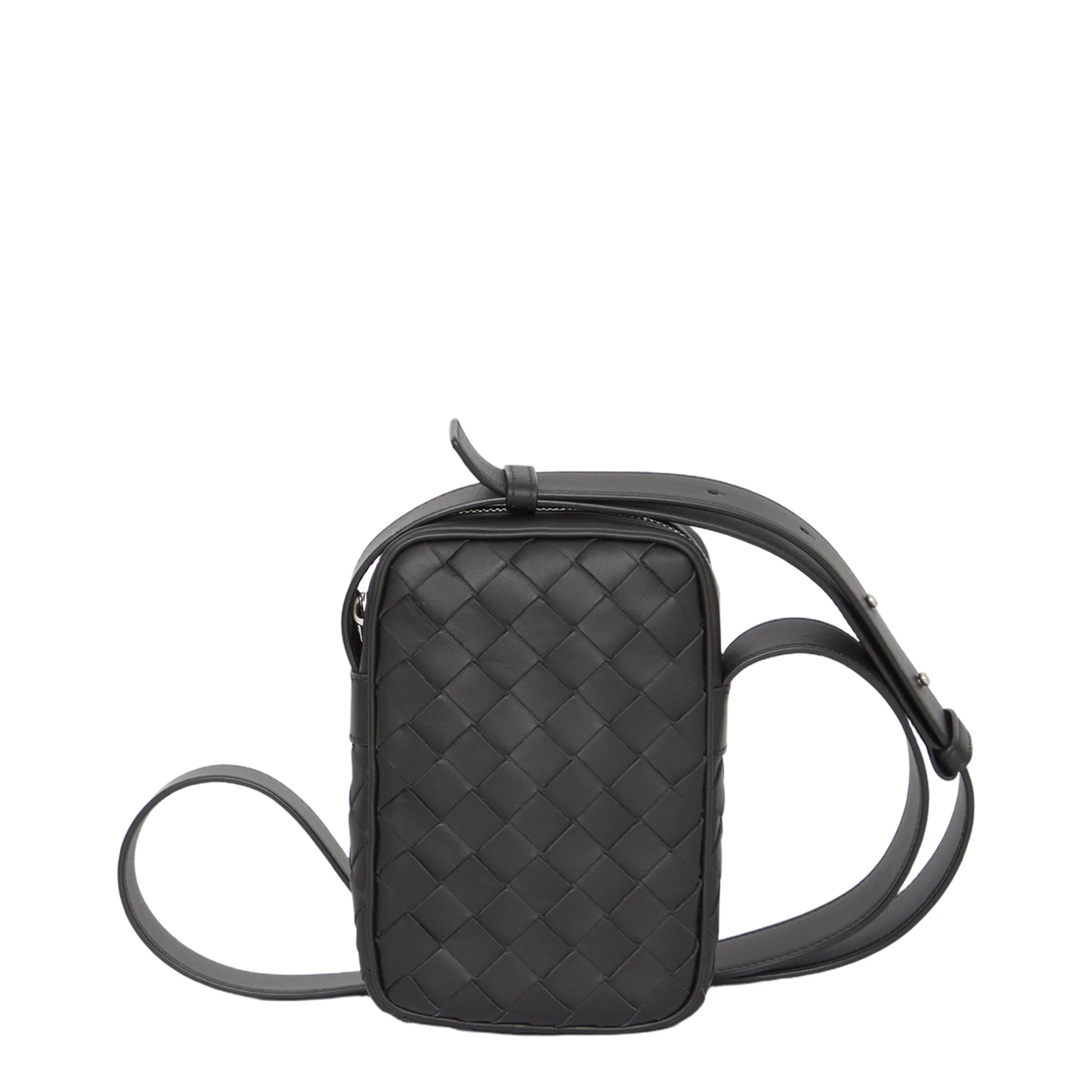 Cassette Mini Leather Crossbody Bags - Black - Image 2