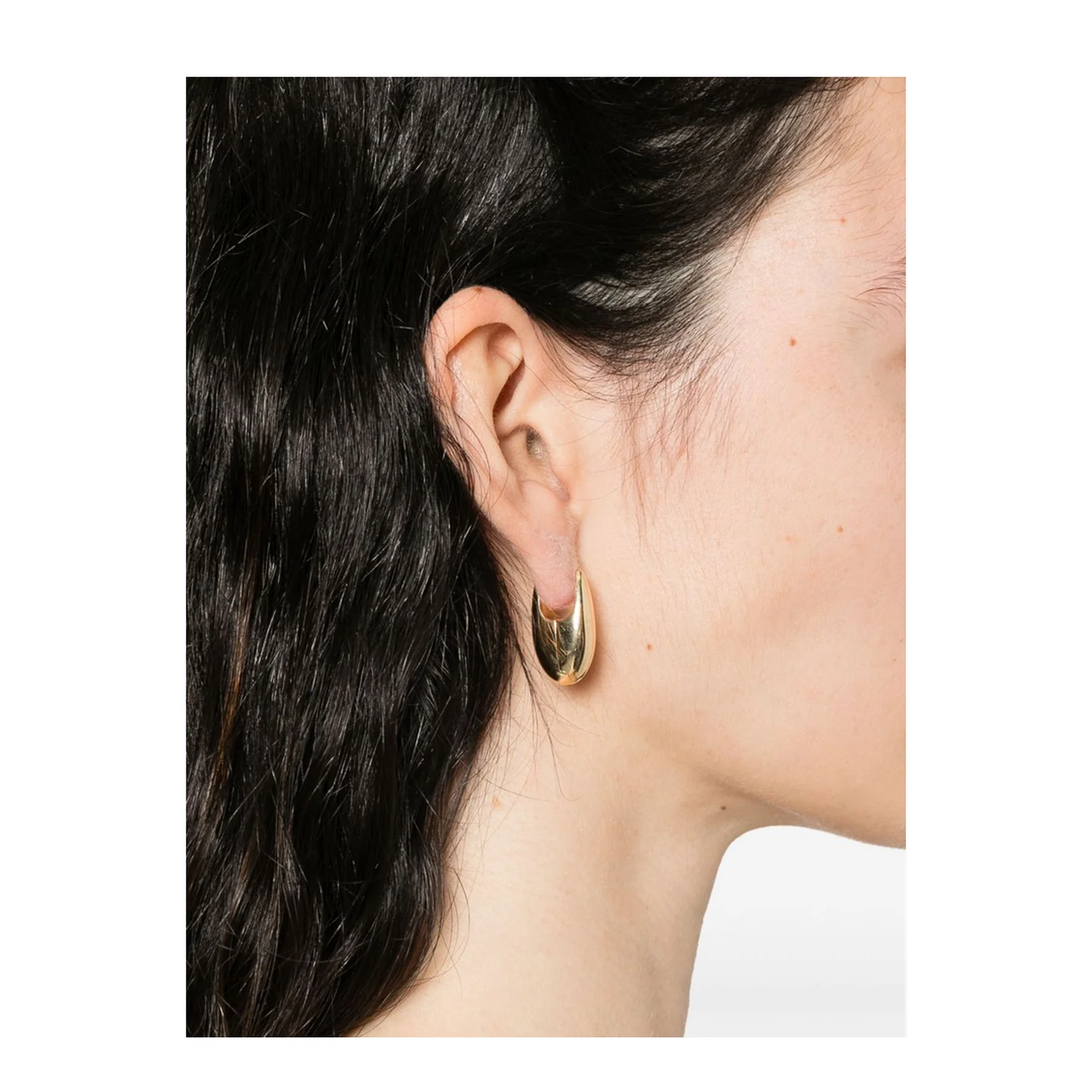 Oval Shape Smooth Finish Hinged Closure Earring - Image 3