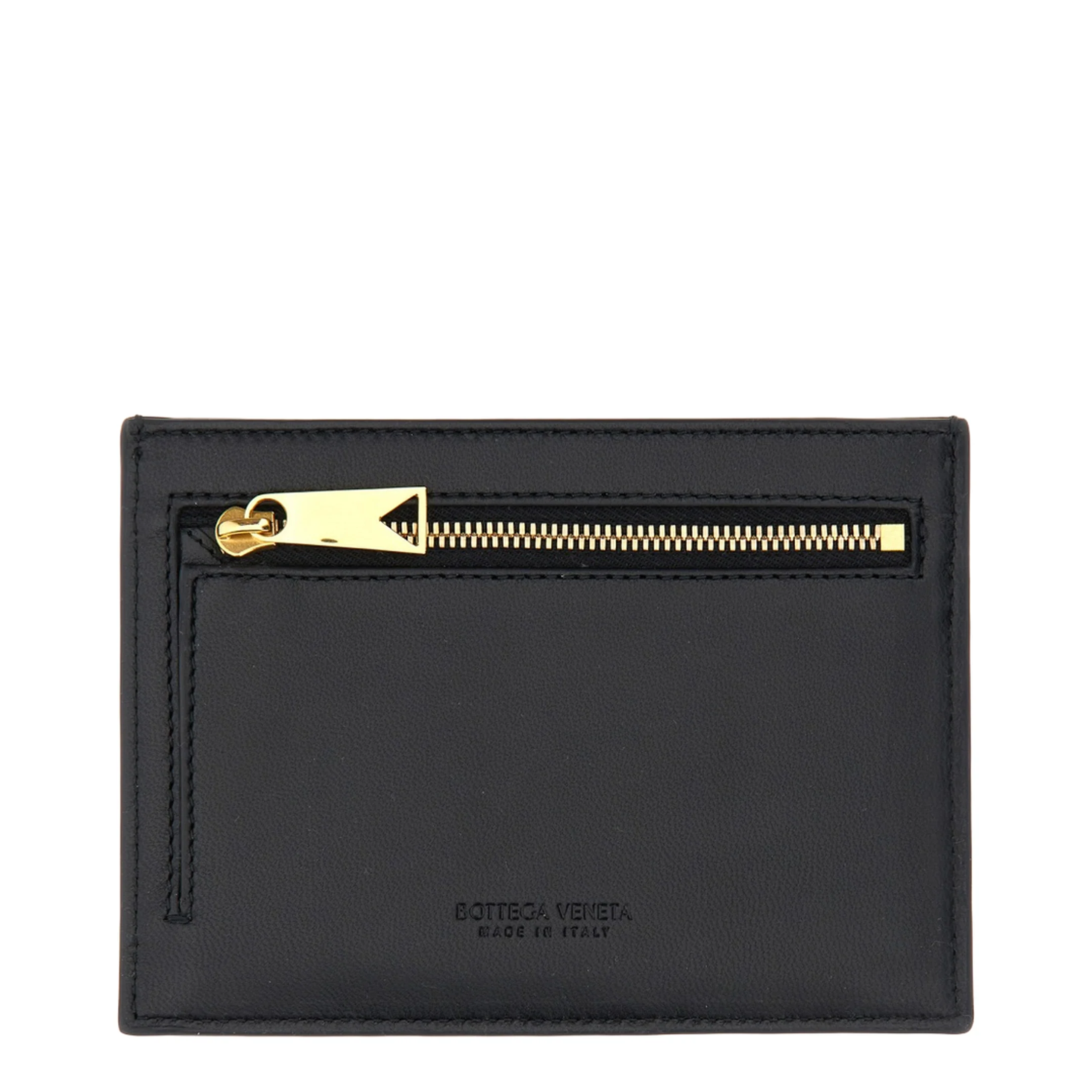 Intrecciato Leather Card Holder - Black - Image 2