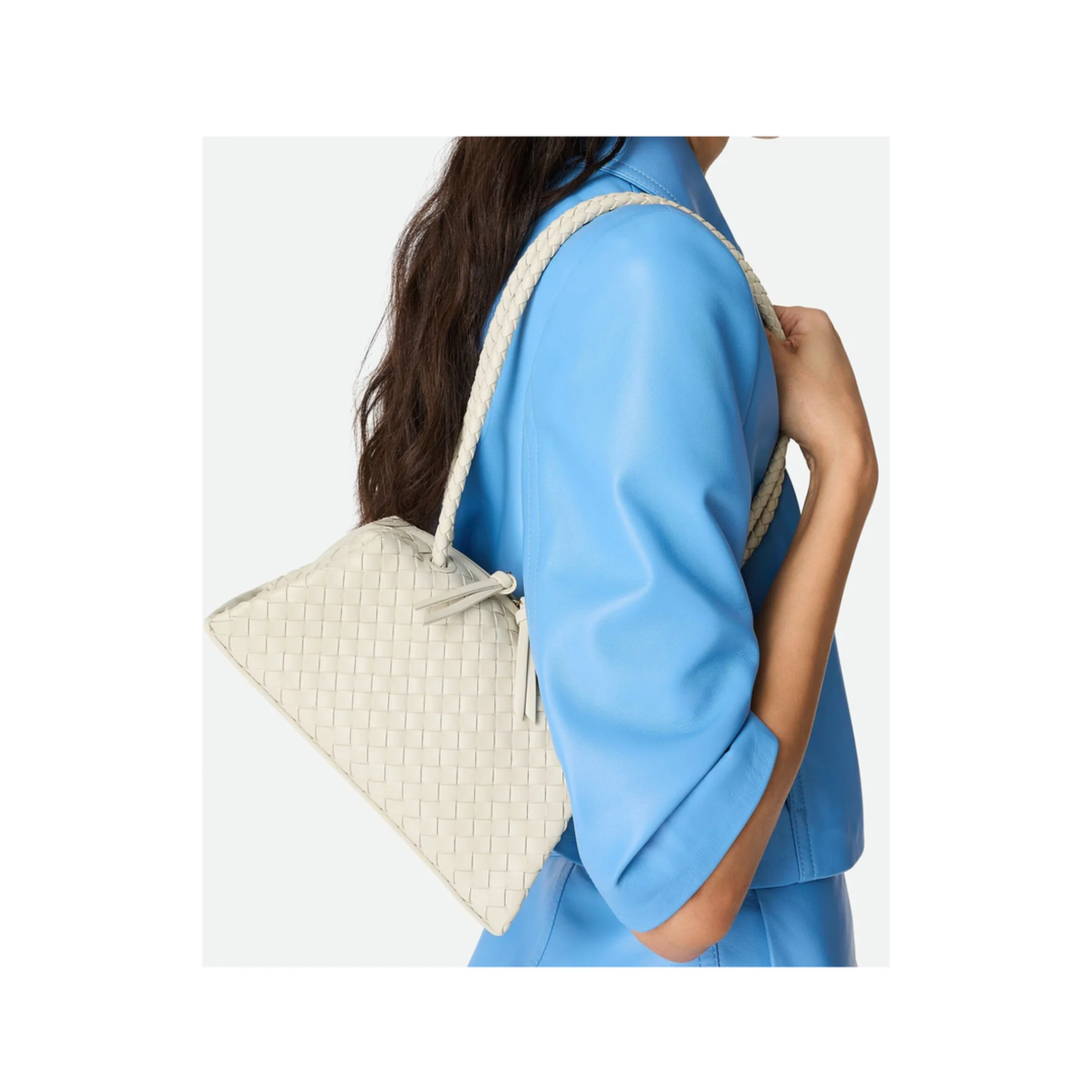 Tokyo Intrecciato Leather Shoulder Bag - Cream - Image 4