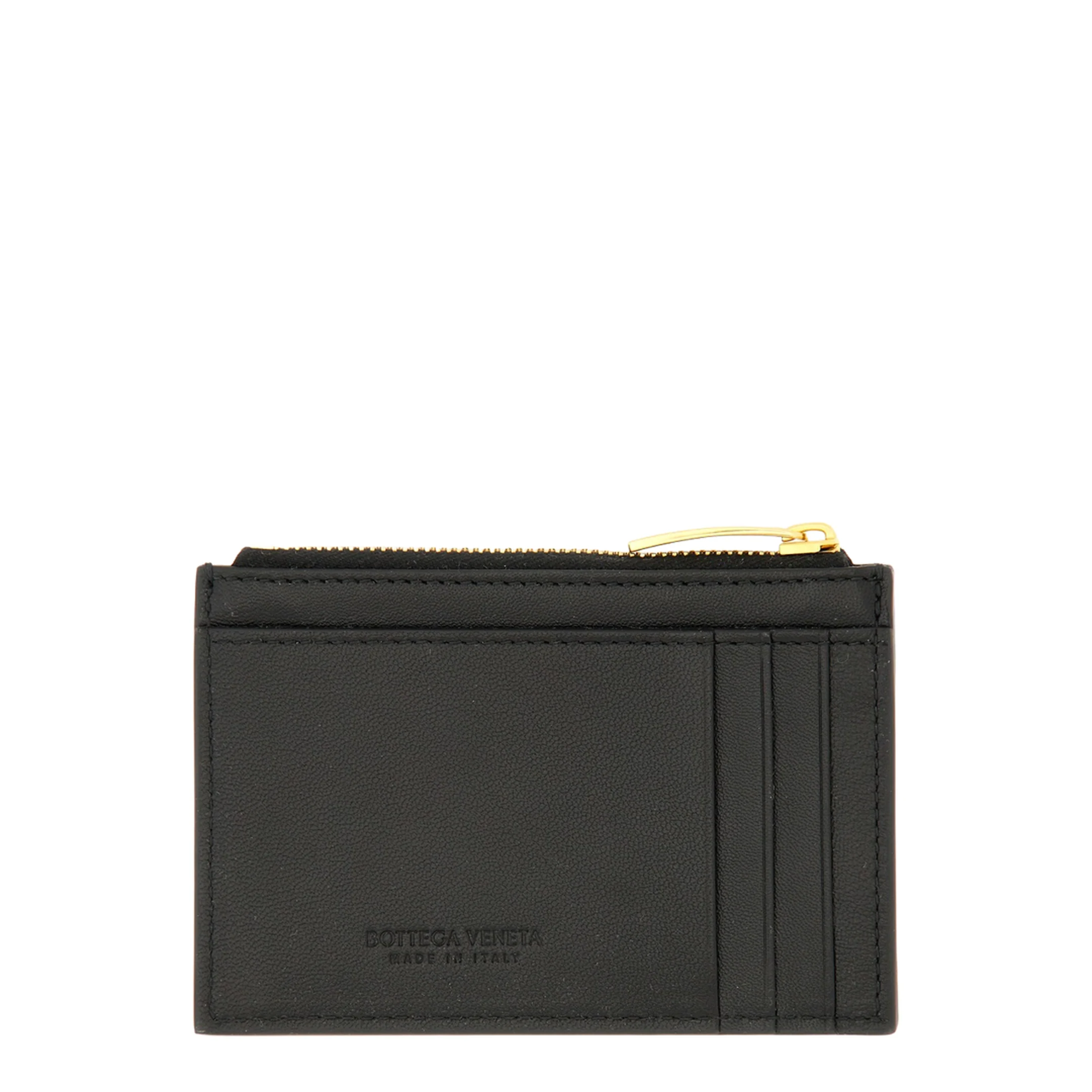 Woven Card Holder With Zipper in Black - Image 2
