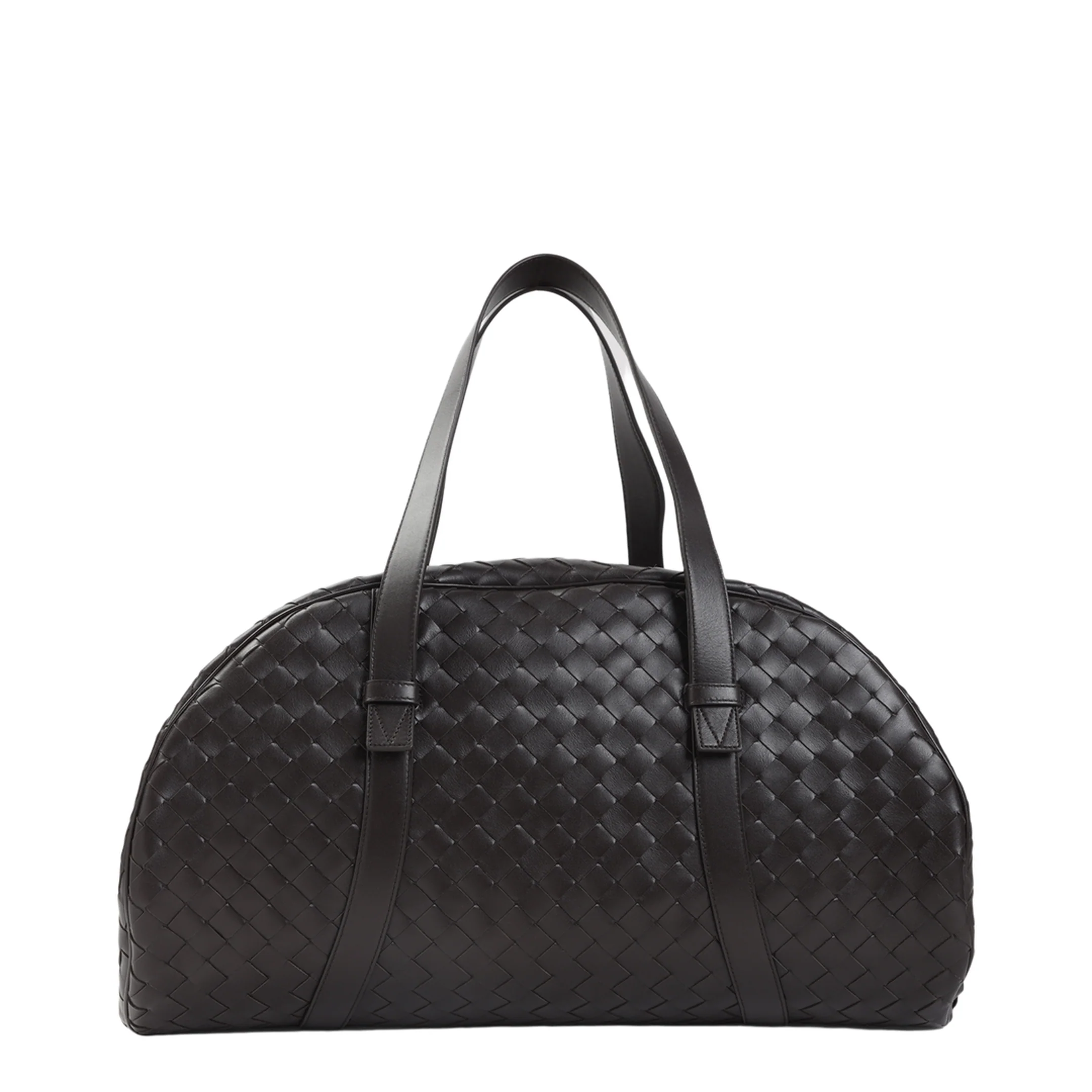 Intrecciato Leather Duffel Bags - Black - Image 4