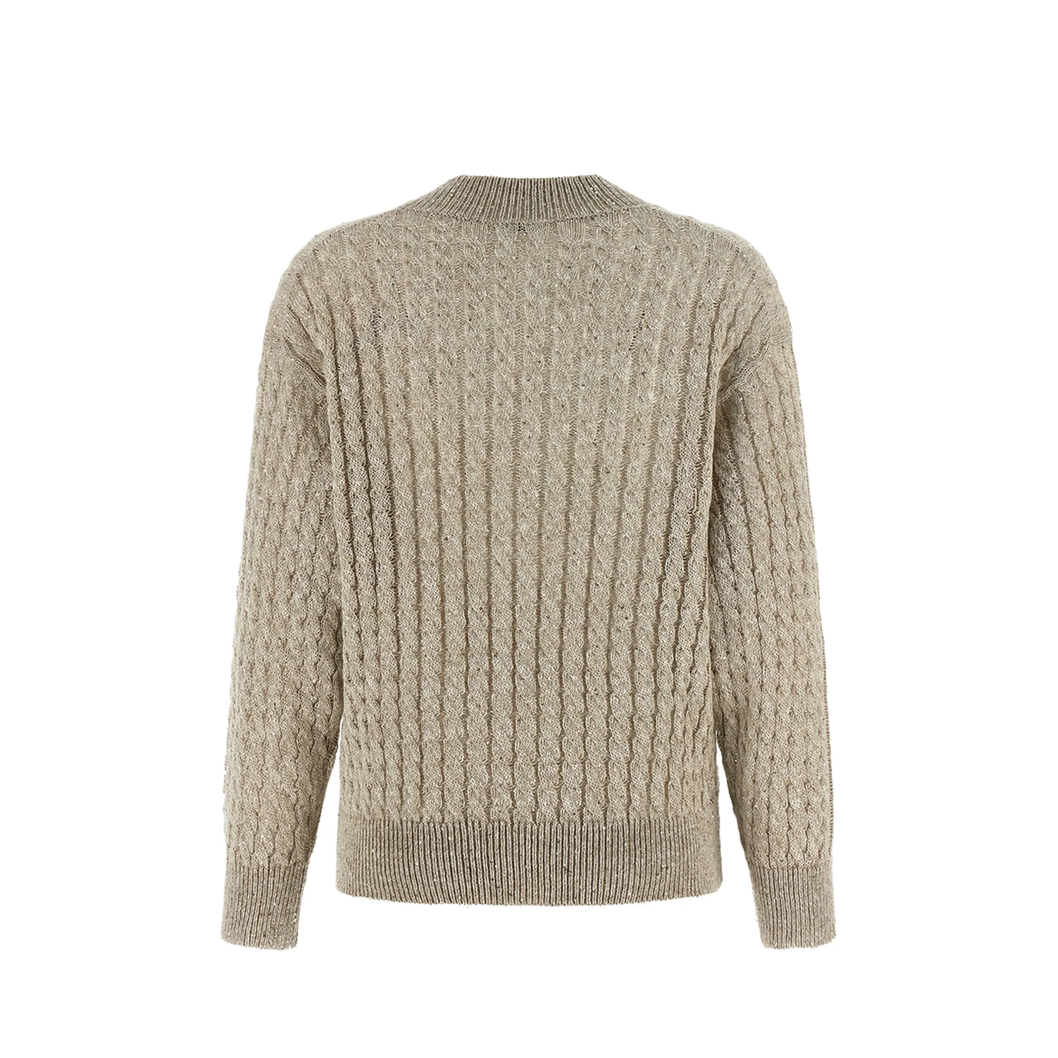V-Neck Knitted Sweater - Beige - Image 2