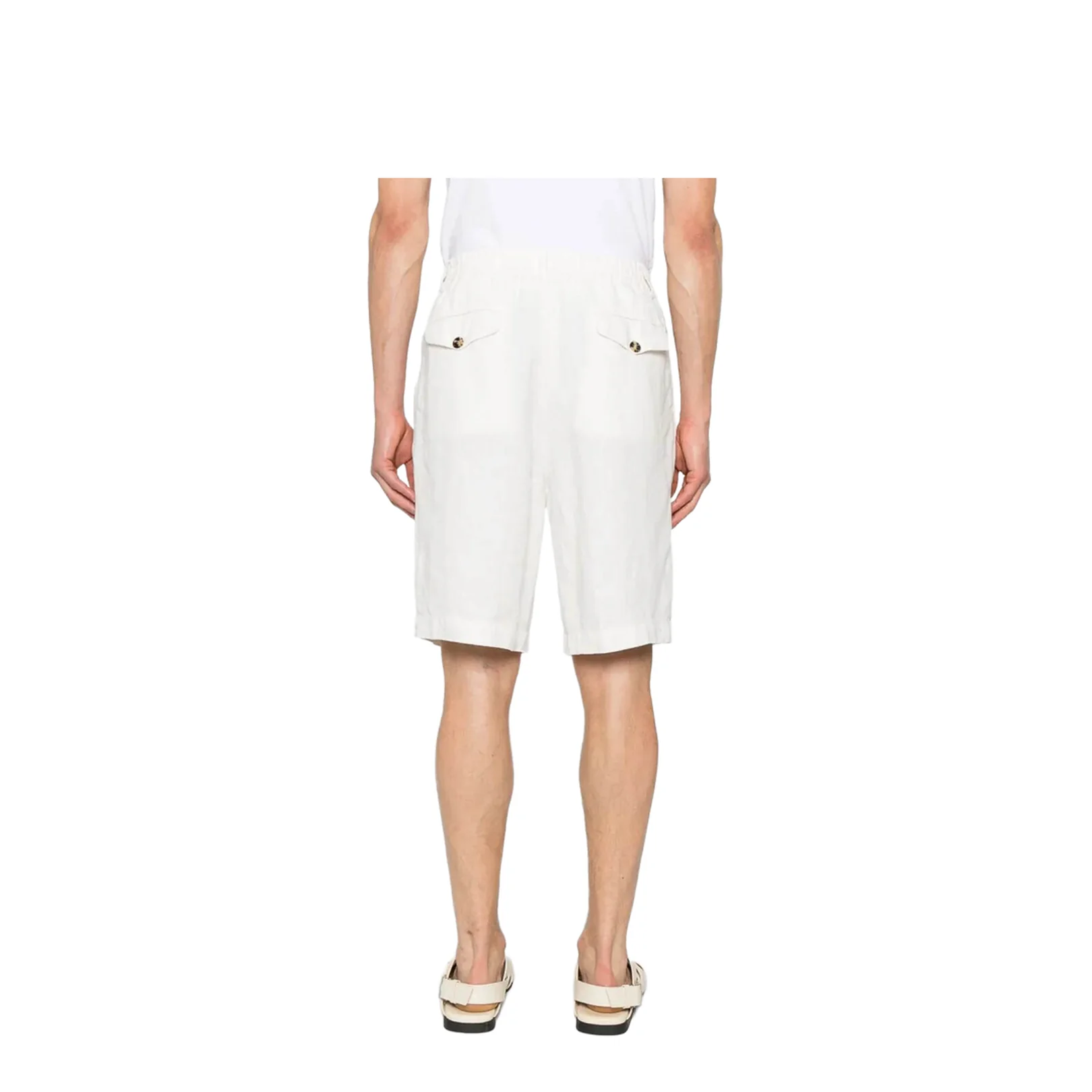 Bermuda Shorts in Light Délavé Linen Canvas - Image 3