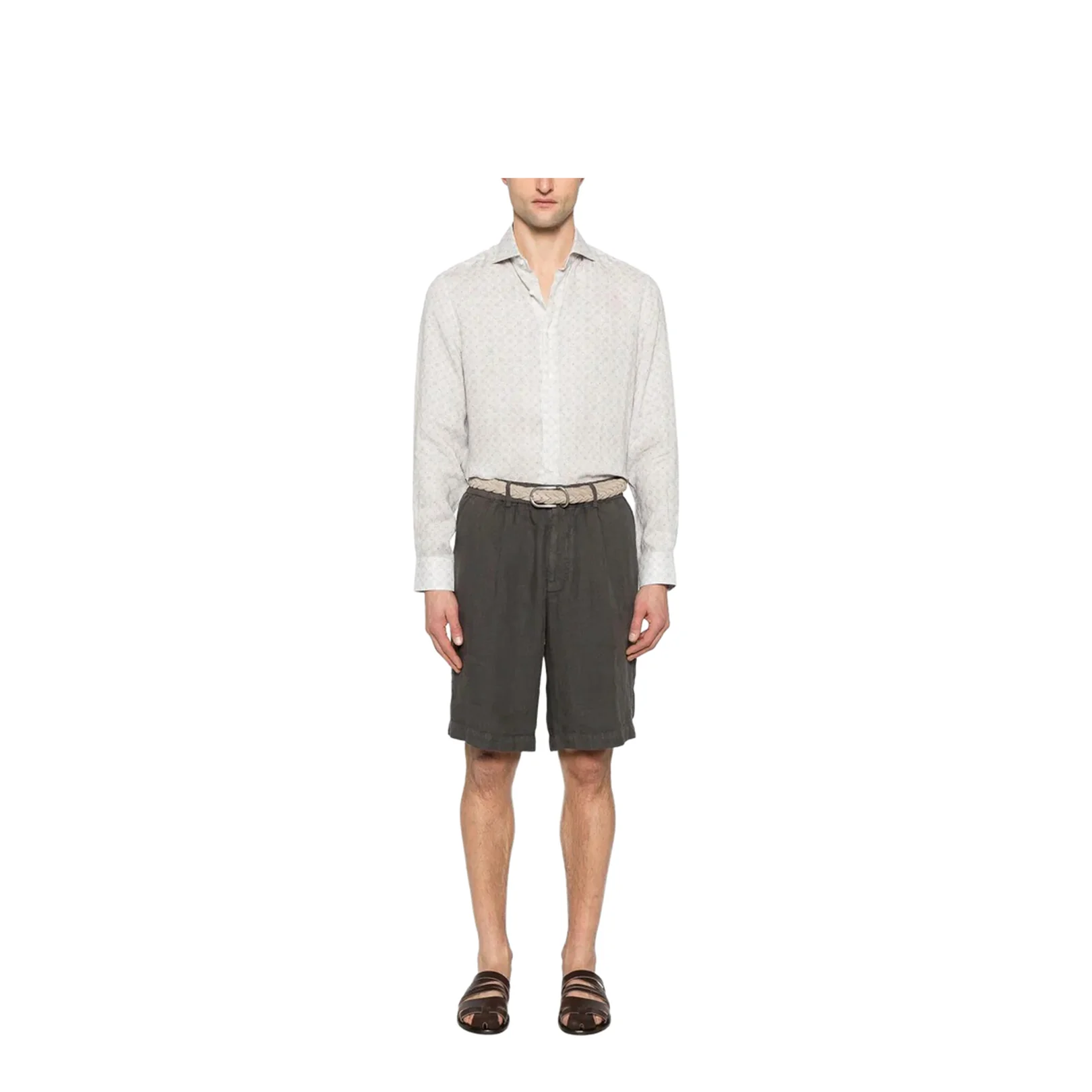 Bermuda Shorts in Light Délavé Linen Canvas - Image 5
