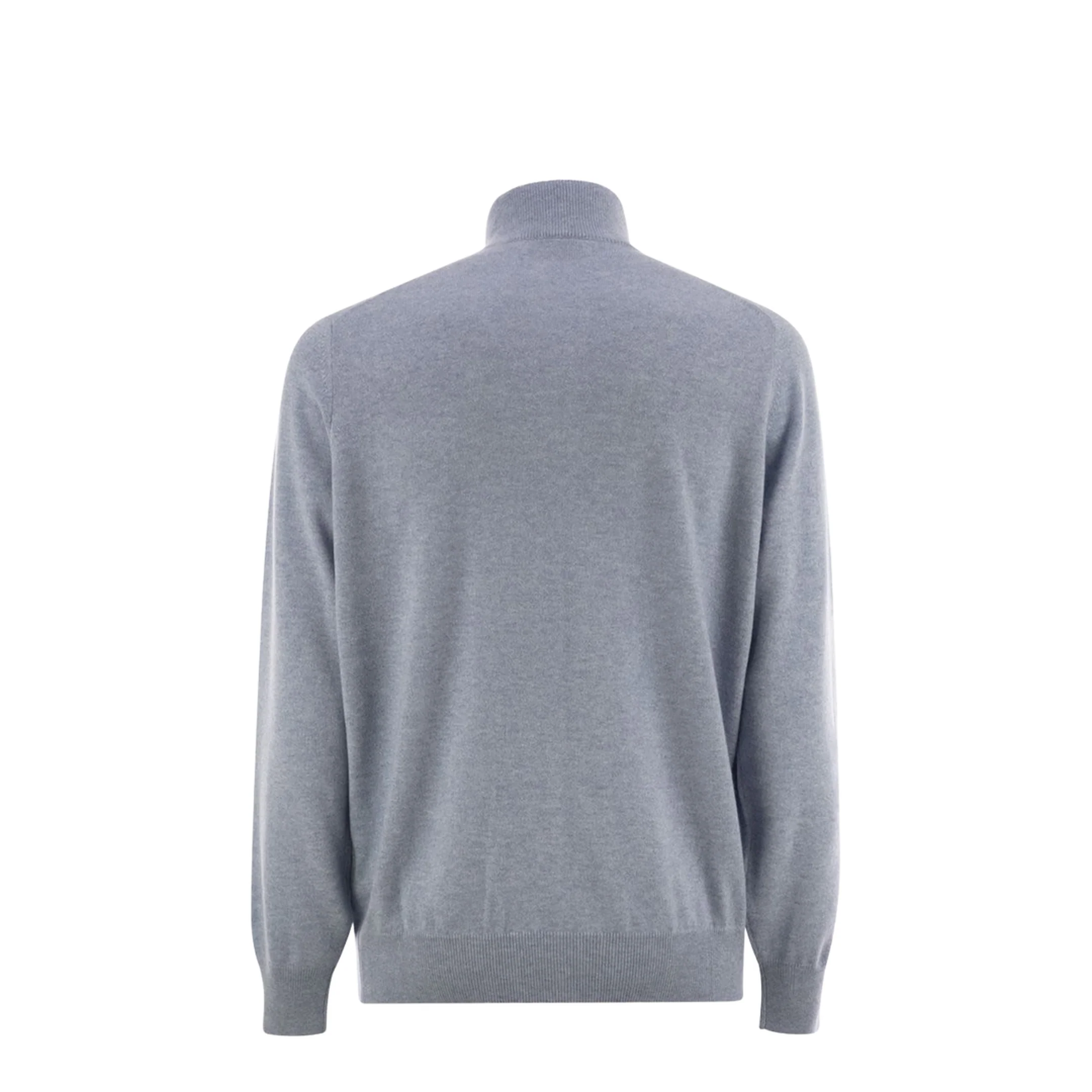 Blue High-Necked Cashmere Cardigan - Image 2