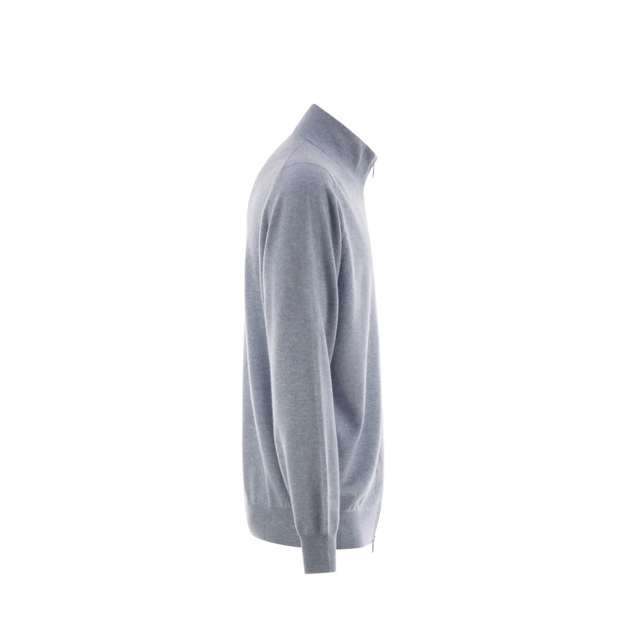 Blue High-Necked Cashmere Cardigan - Image 3