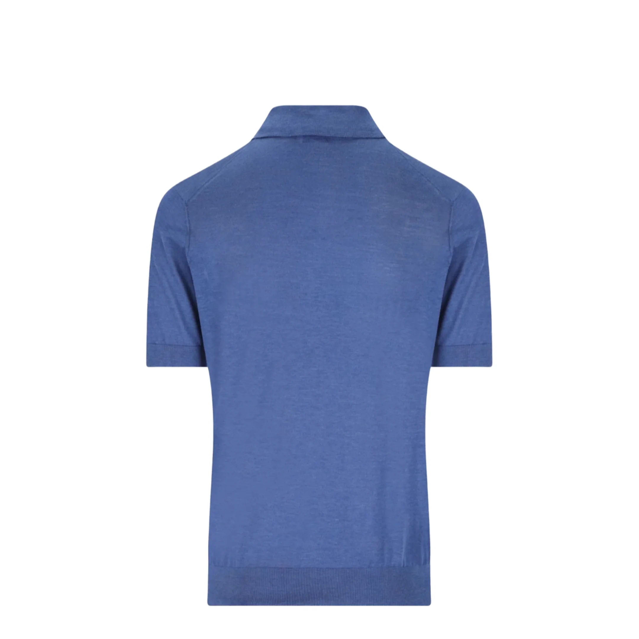 Blue Silk Blend Polo Shirt - Image 2