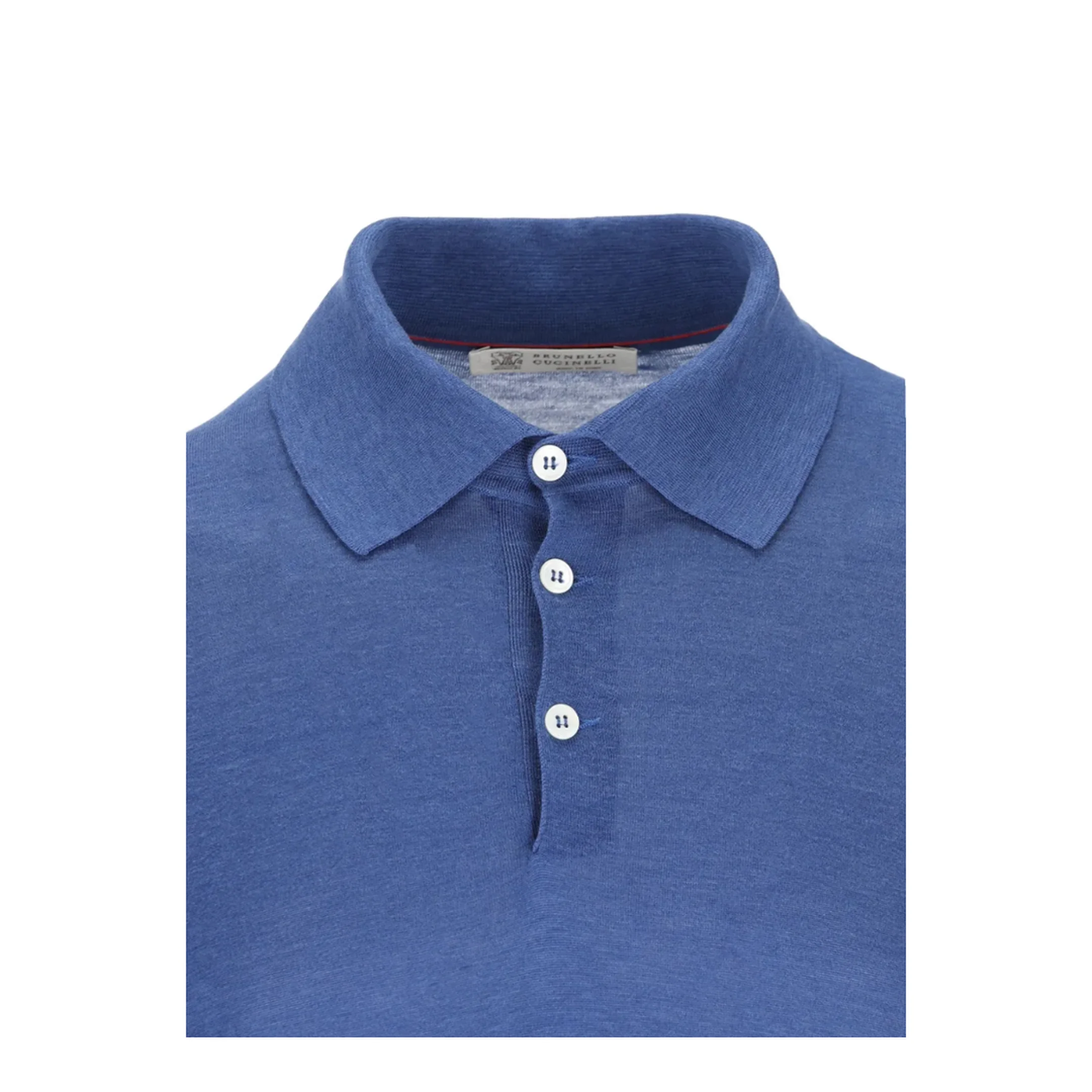Blue Silk Blend Polo Shirt - Image 4