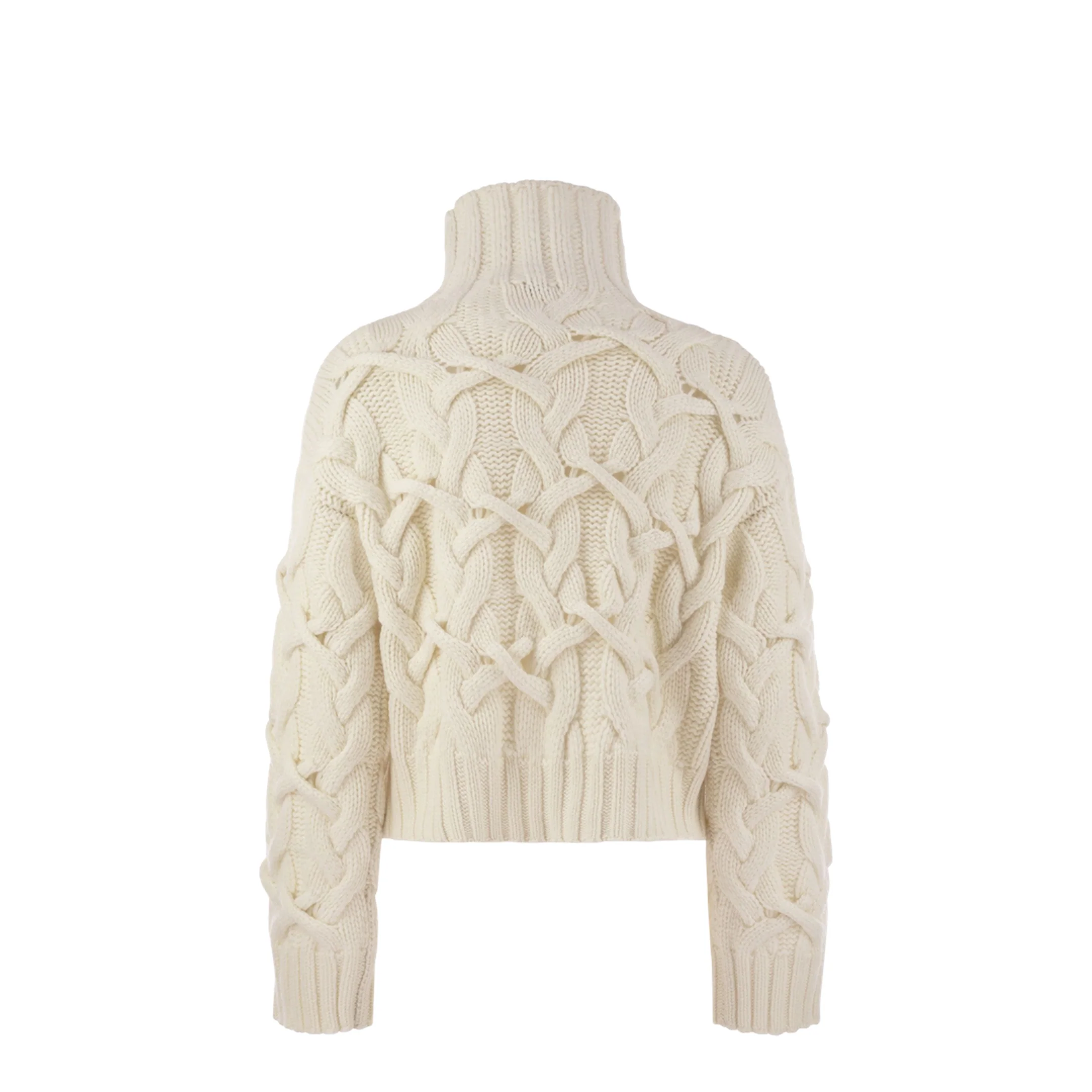 Braided High Necked Cashmere Sweater - Image 2