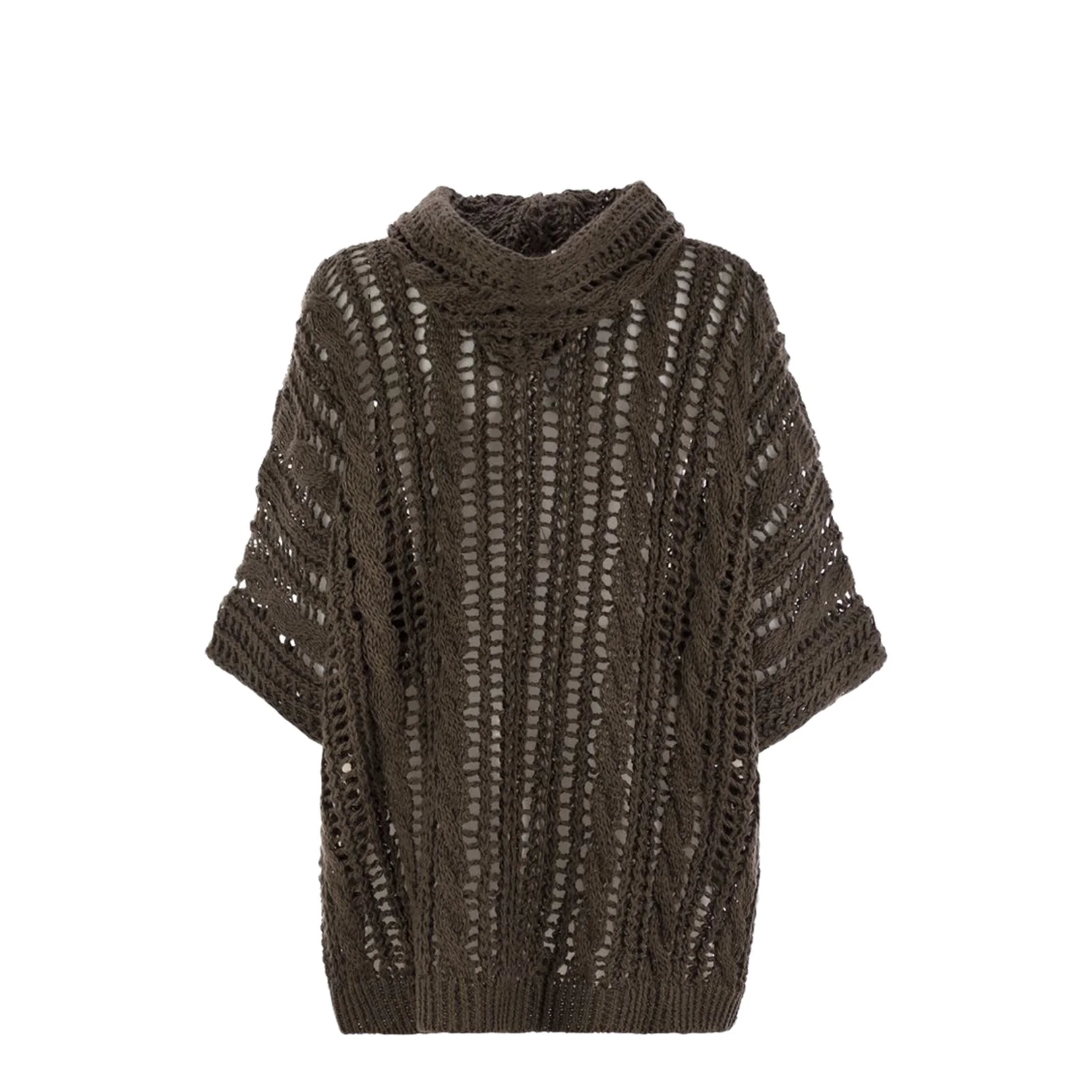 Cable & Mesh Jute And Cotton Cardigan - Image 2